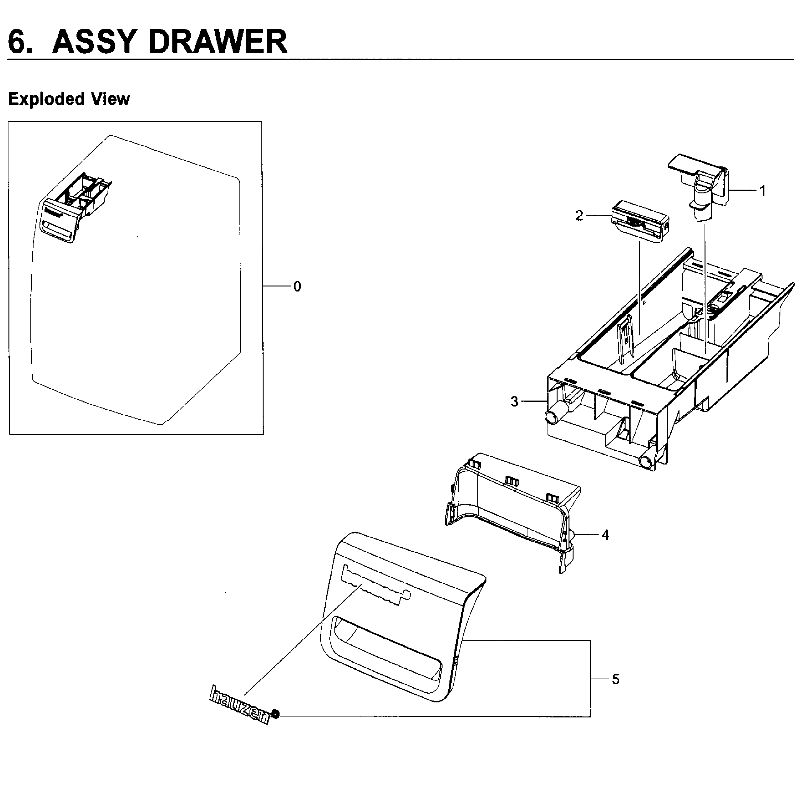Samsung WF219ANW/XAA-01 drawer asy diagram