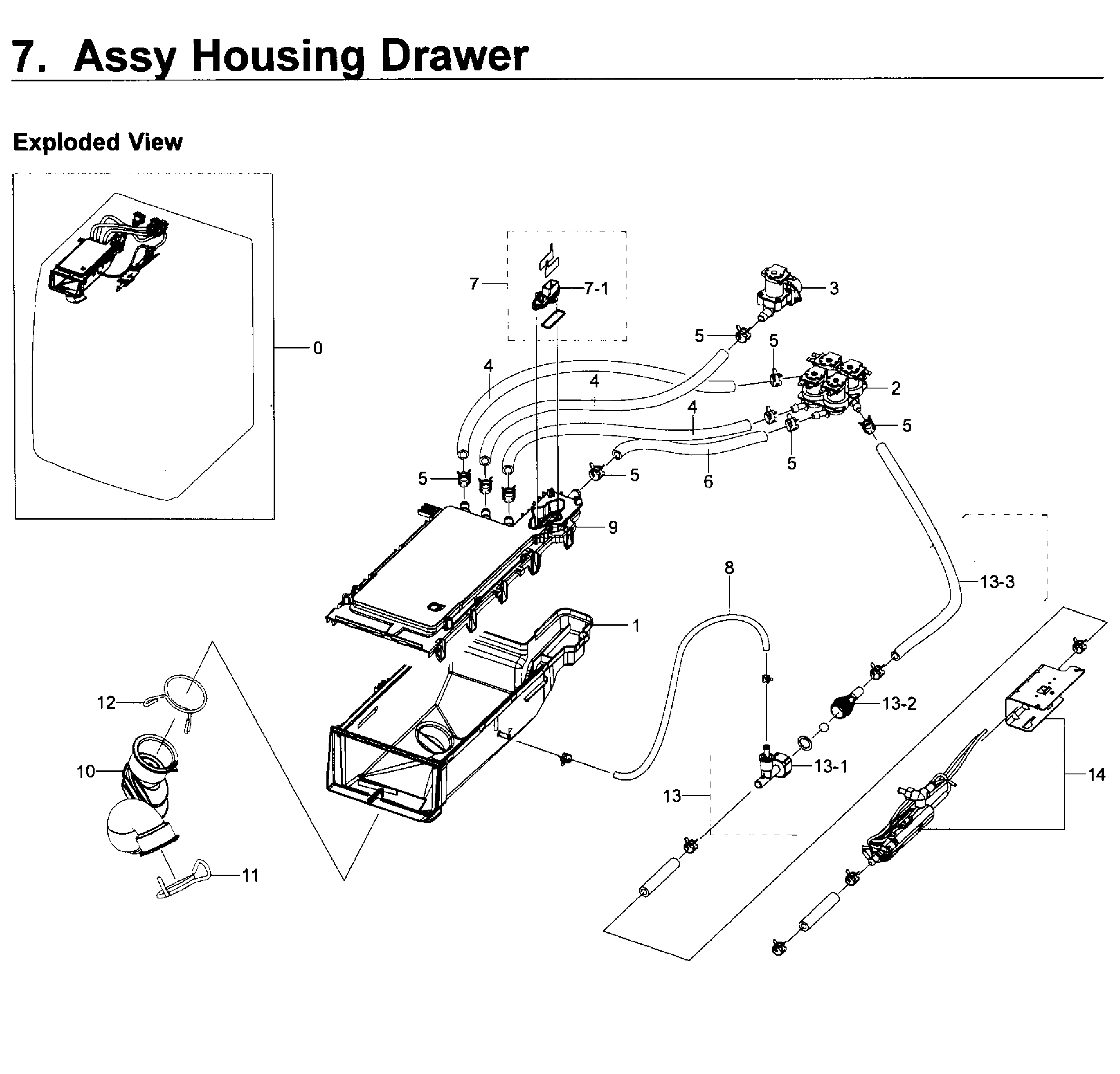 Samsung WF419AAW/XAA-03 housing-drawer diagram