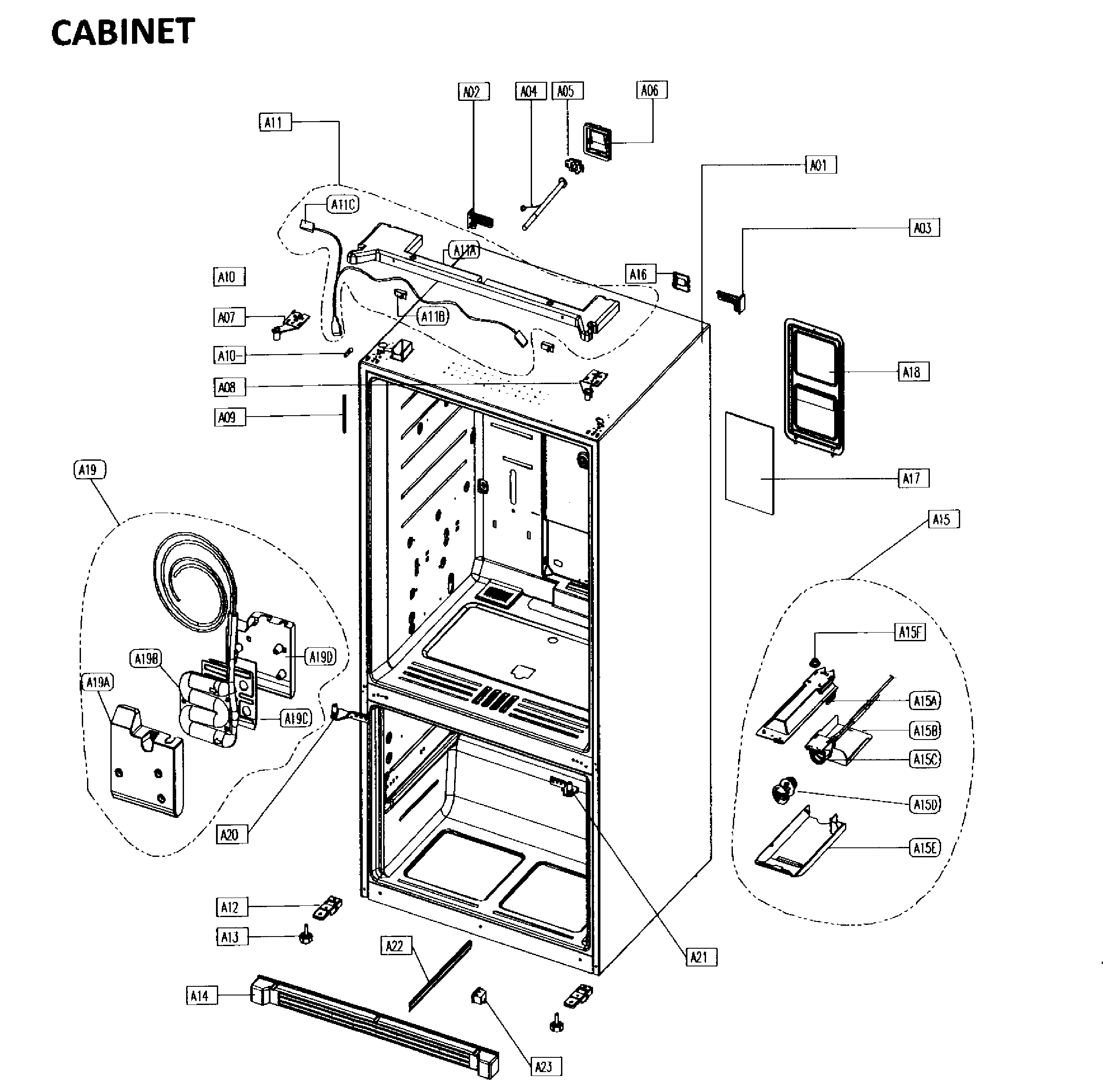 Kenmore 11173042610 cabinet diagram