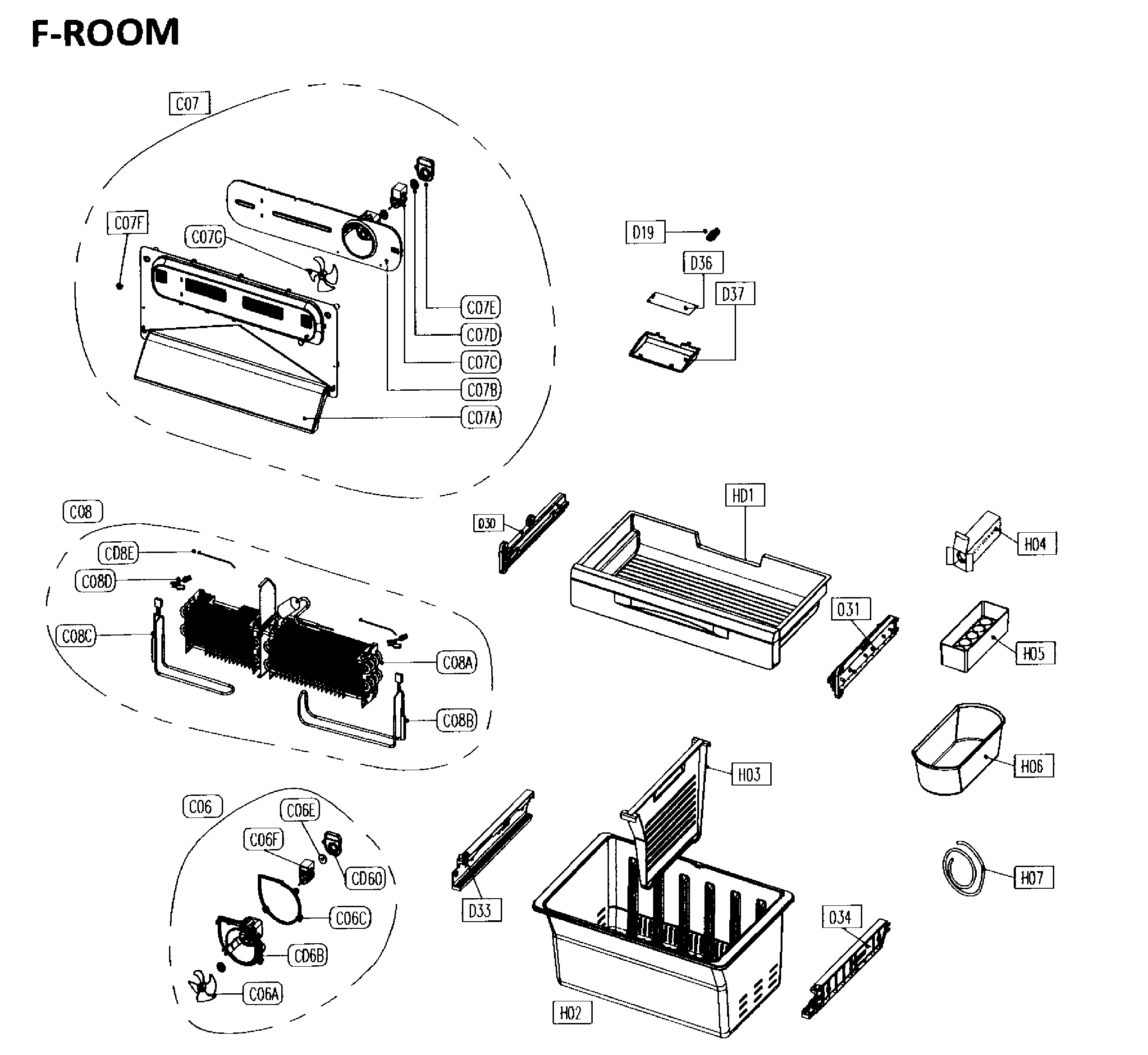 Kenmore 11173042610 freezer components diagram