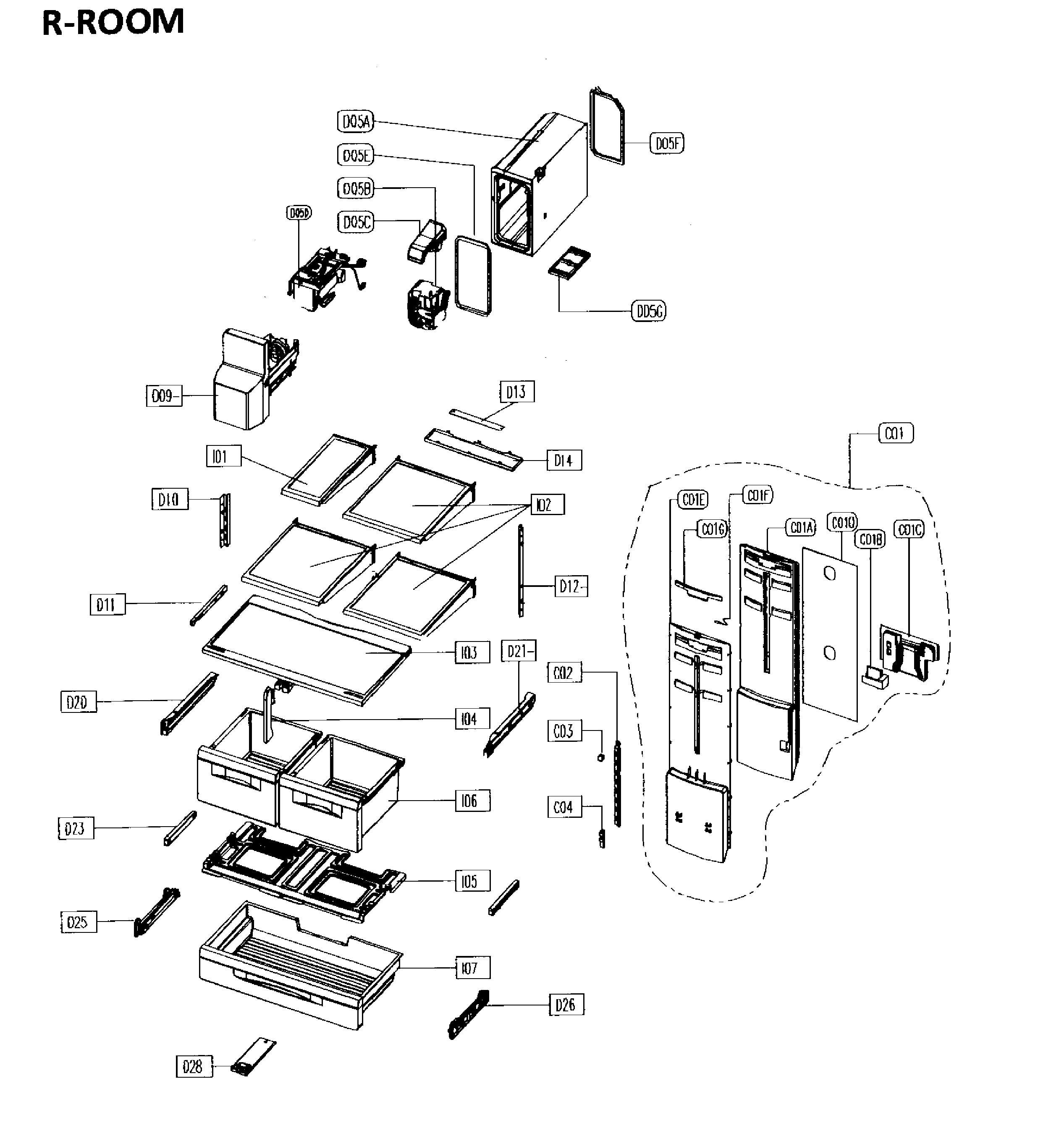 Kenmore 11173045610 inner asy diagram