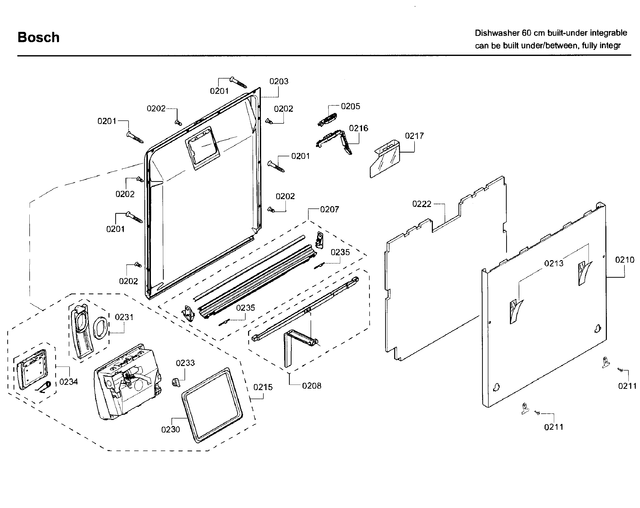 Bosch SHV68TL3UC/07 door diagram