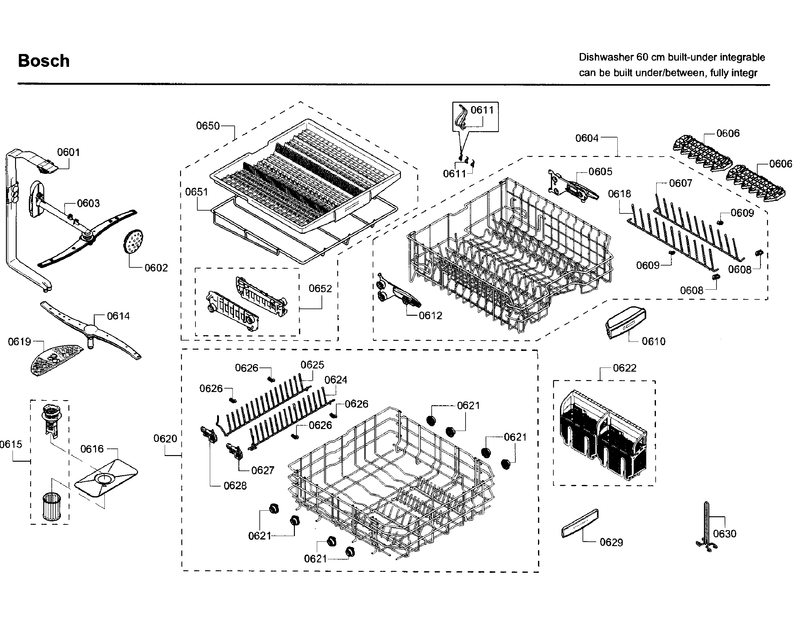 Bosch SHV68TL3UC/07 rack diagram
