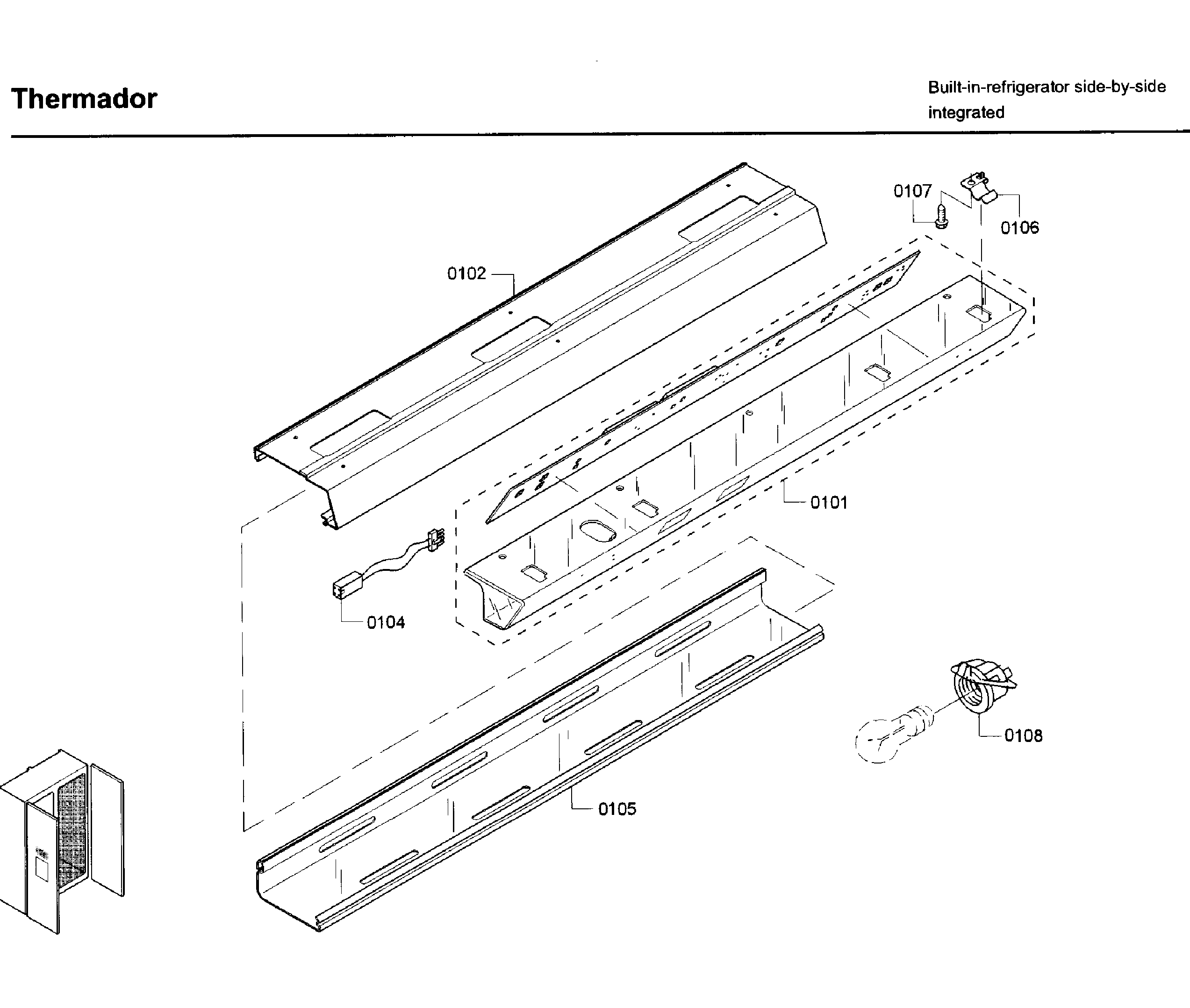 Thermador T42BD820NS/01 light panel diagram