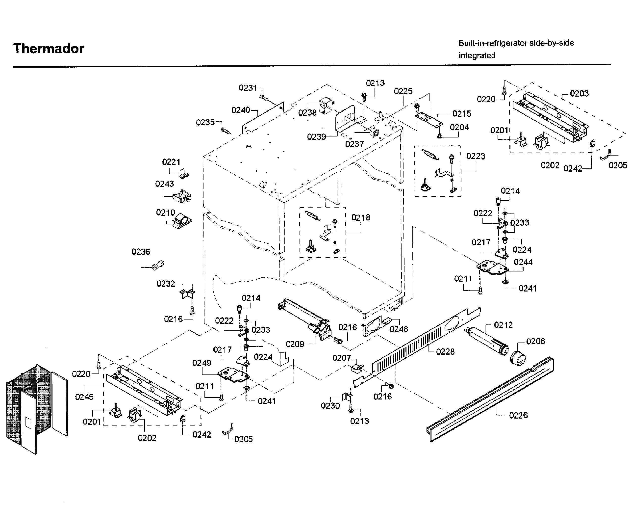 Thermador T42BD820NS/01 frame parts diagram
