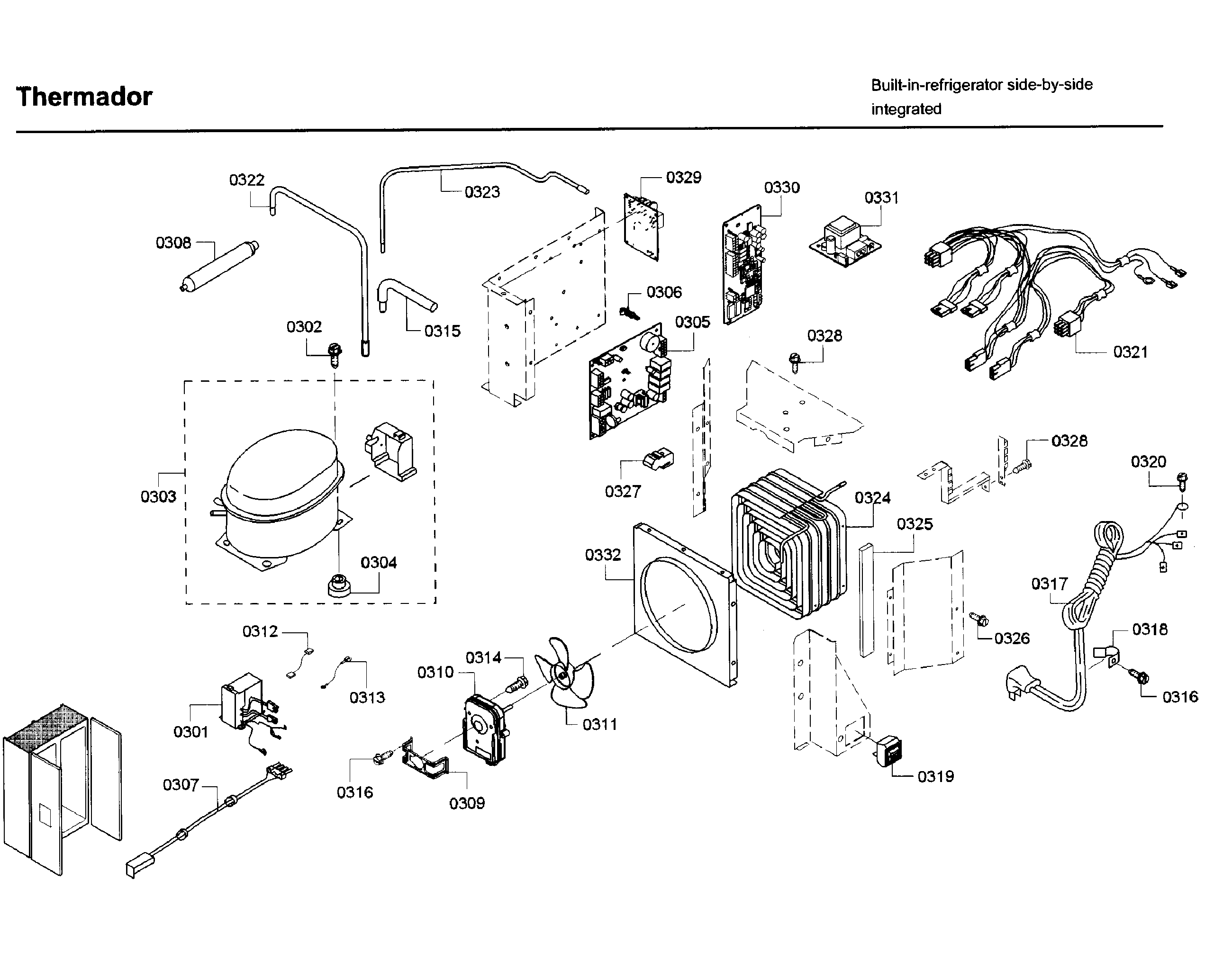 Thermador T42BD820NS/01 motor & compressor diagram