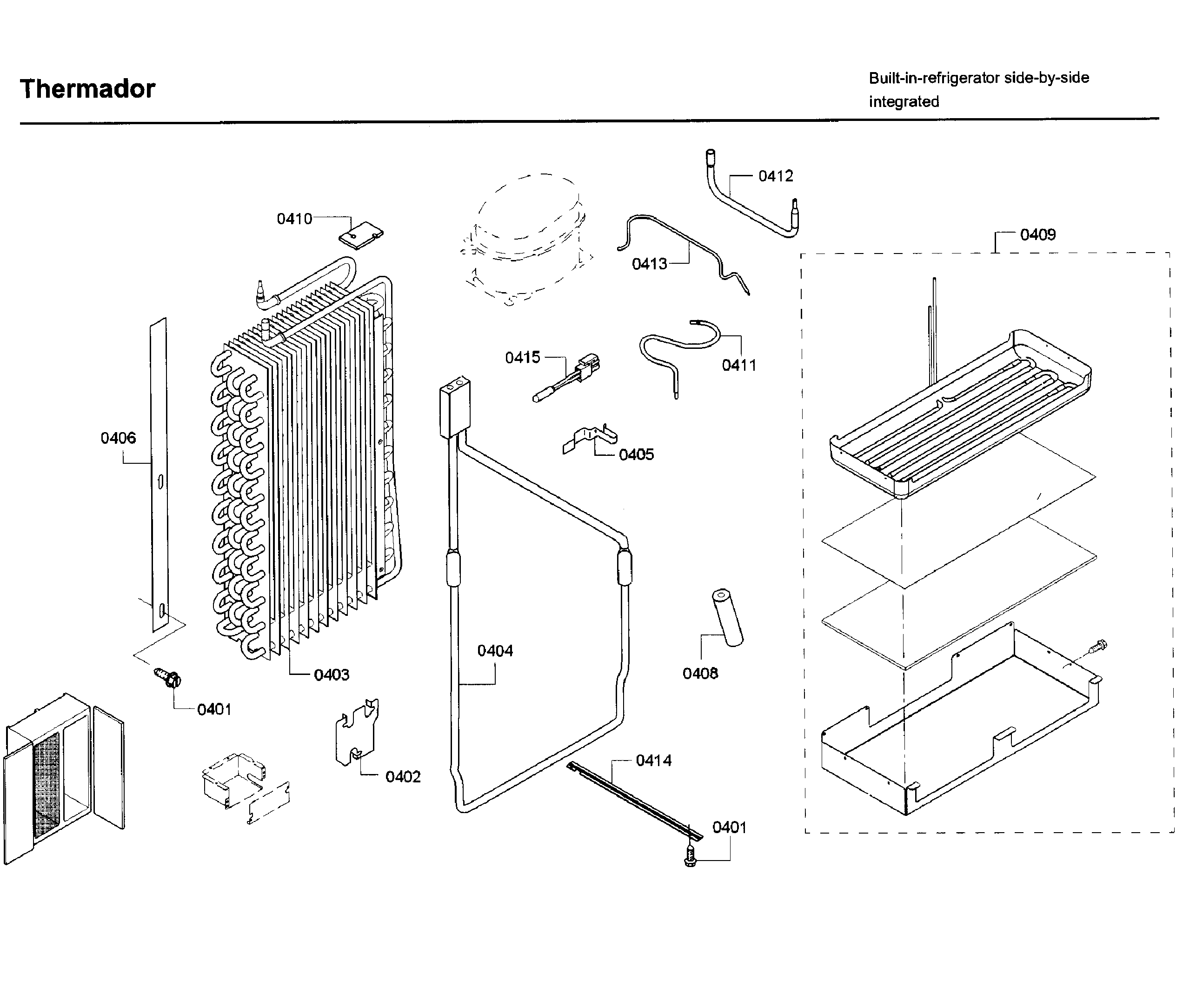 Thermador T42BD820NS/01 evap asy diagram