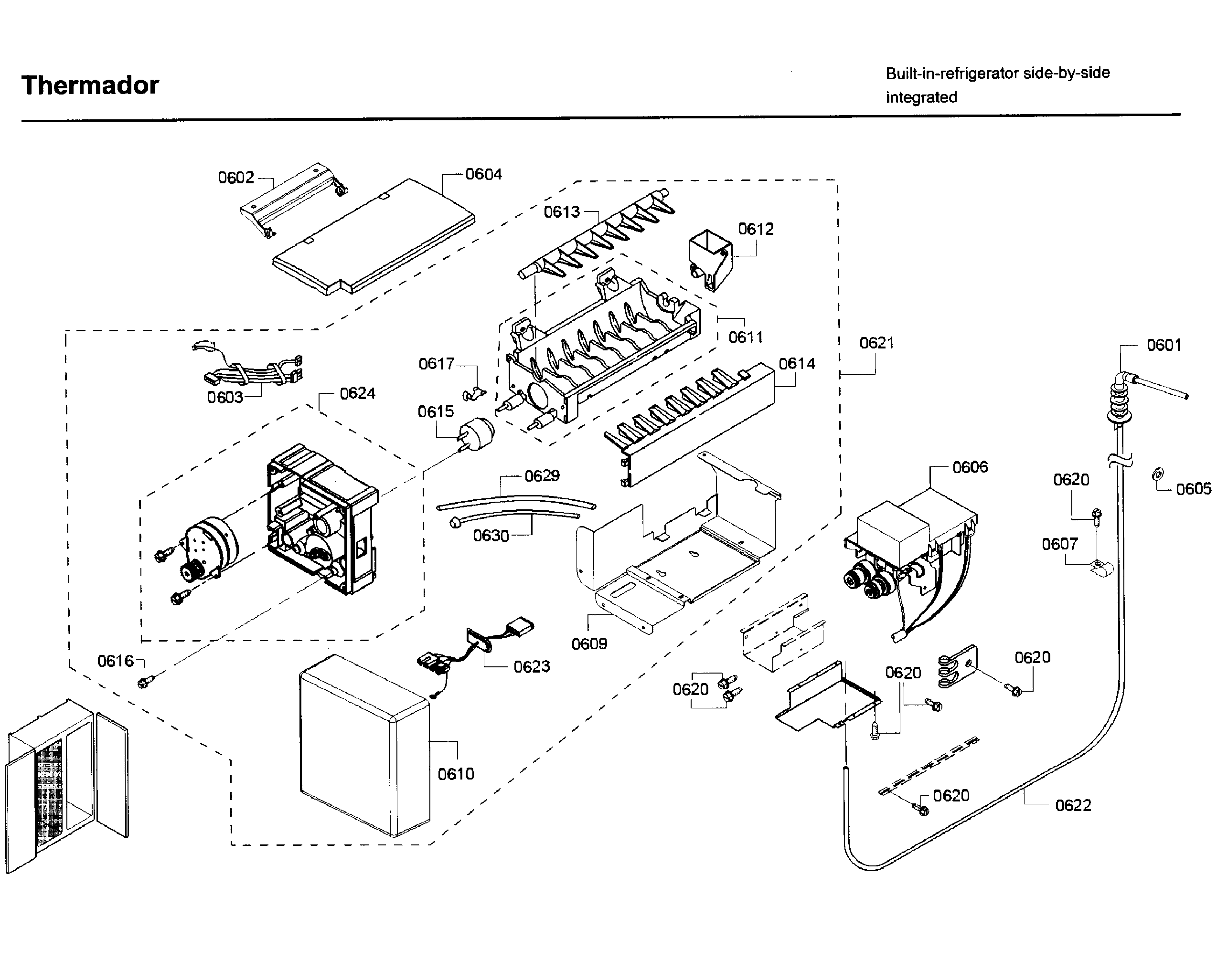 Thermador T42BD820NS/01 icemaker asy diagram