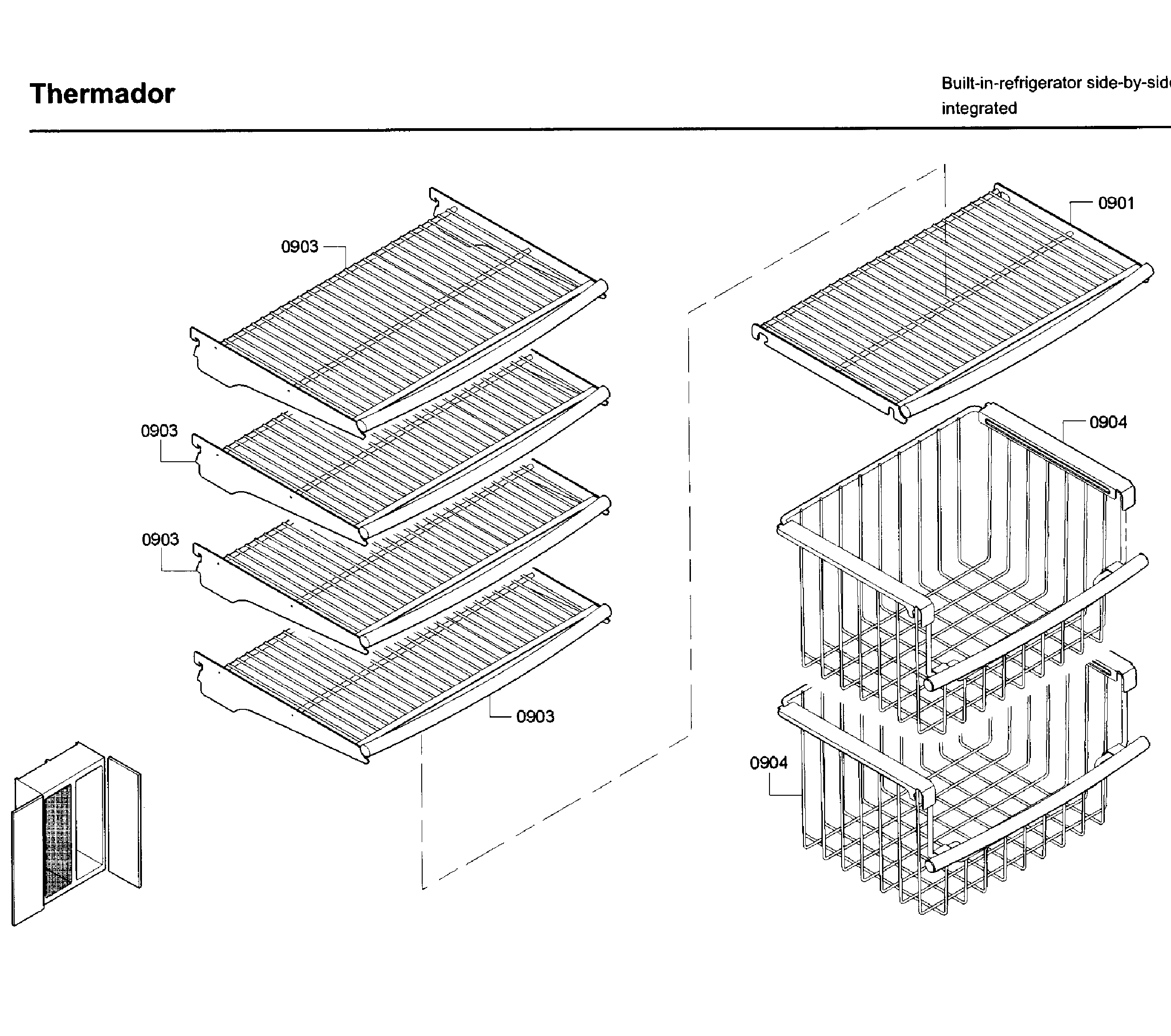 Thermador T42BD820NS/01 shelf asy diagram