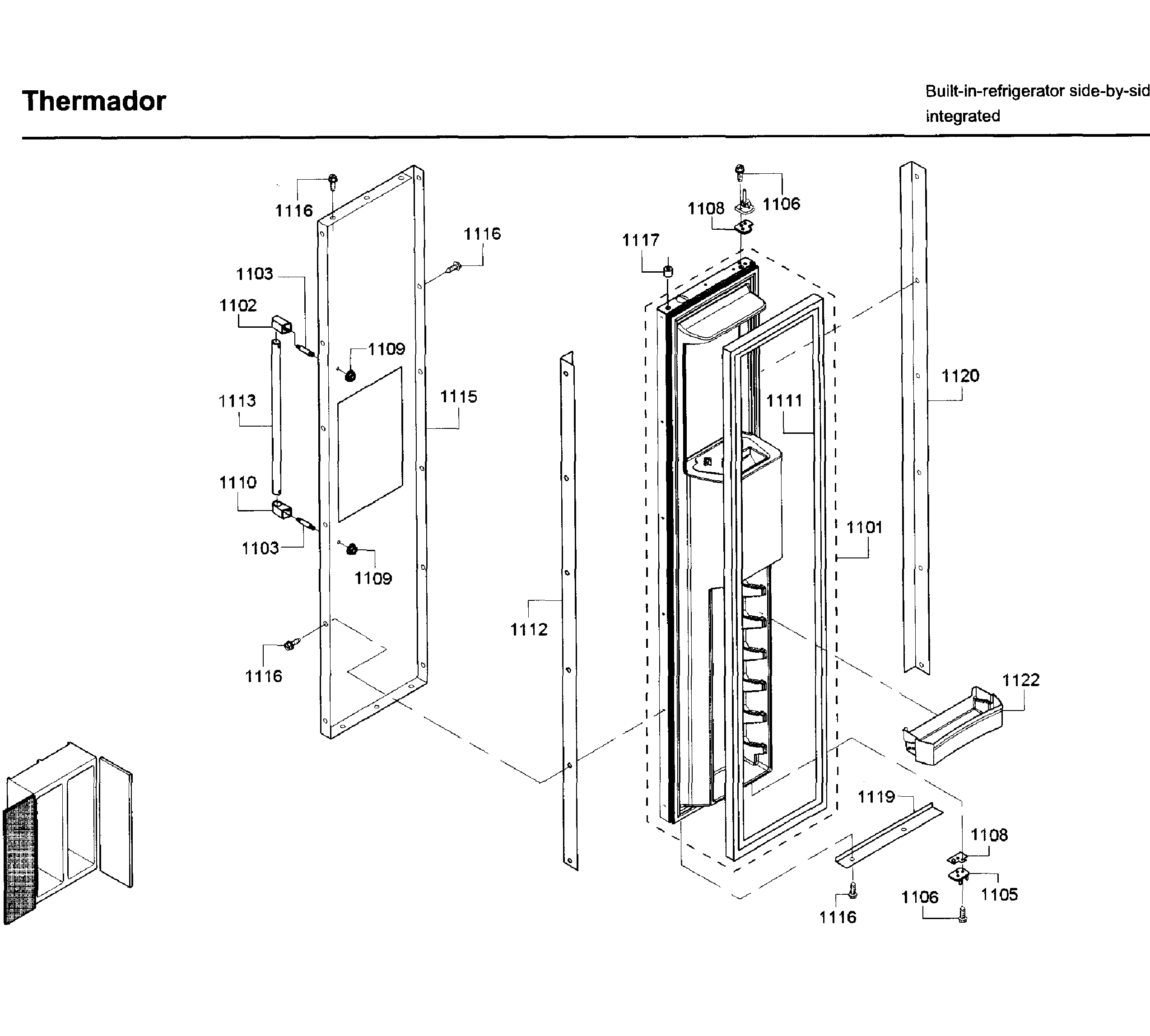 Thermador T42BD820NS/01 door asy 2 diagram