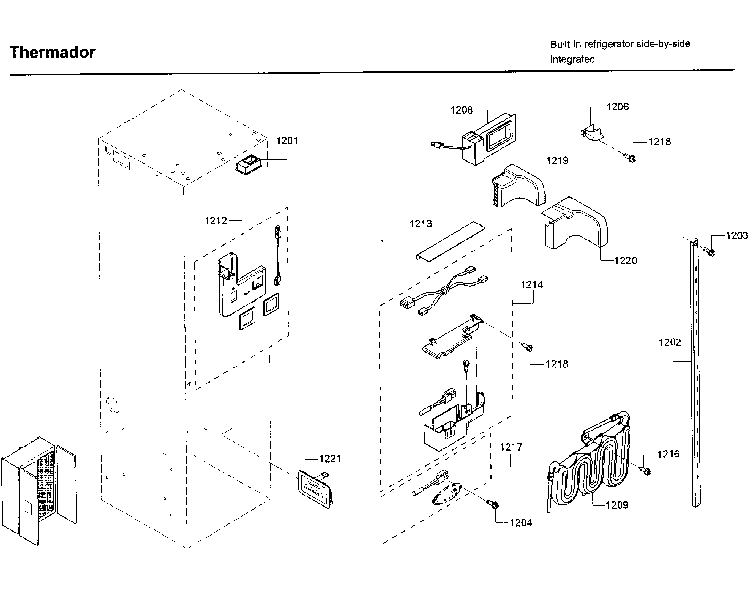 Thermador T42BD820NS/01 water tank asy diagram