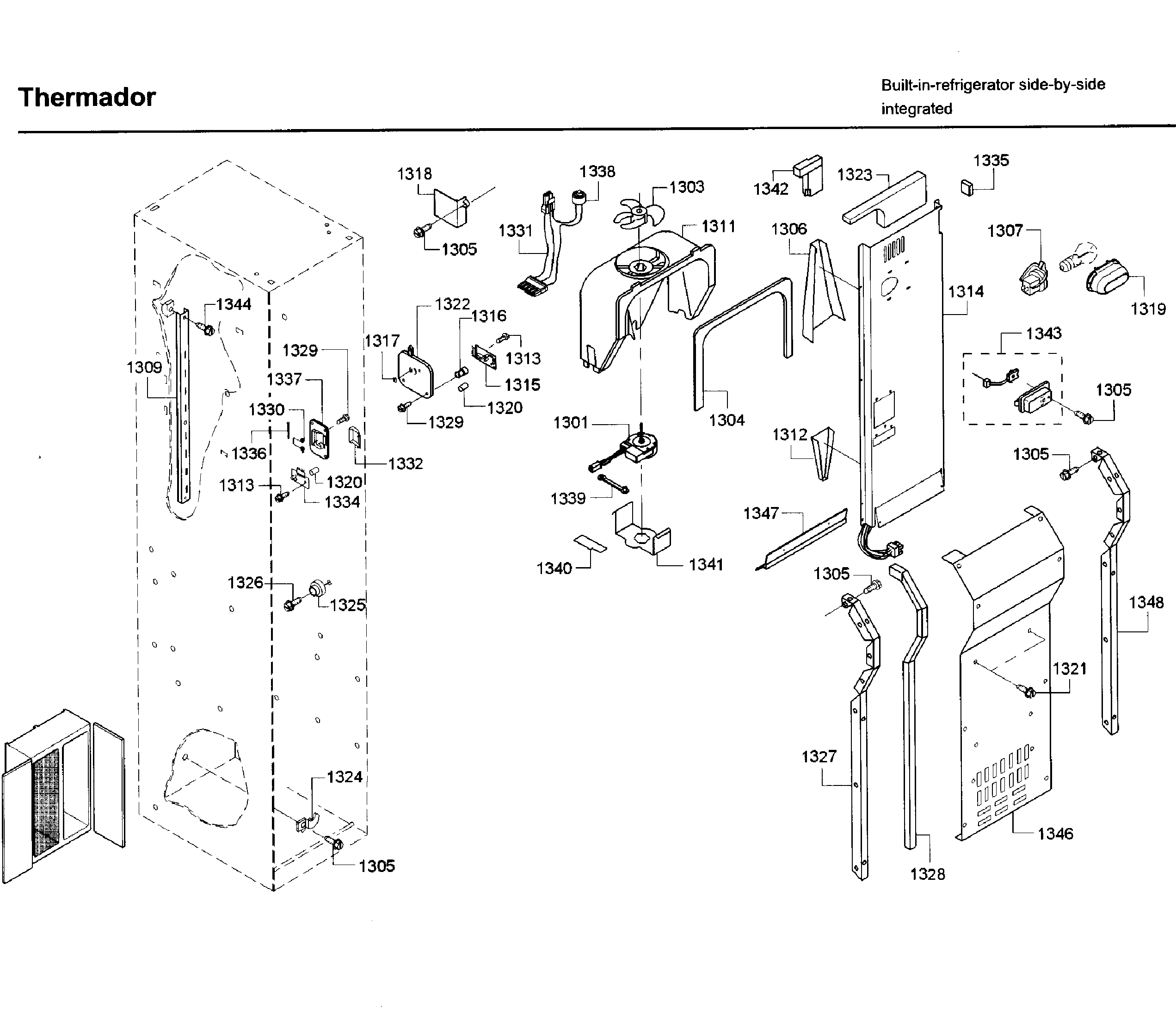 Thermador T42BD820NS/01 fan asy diagram