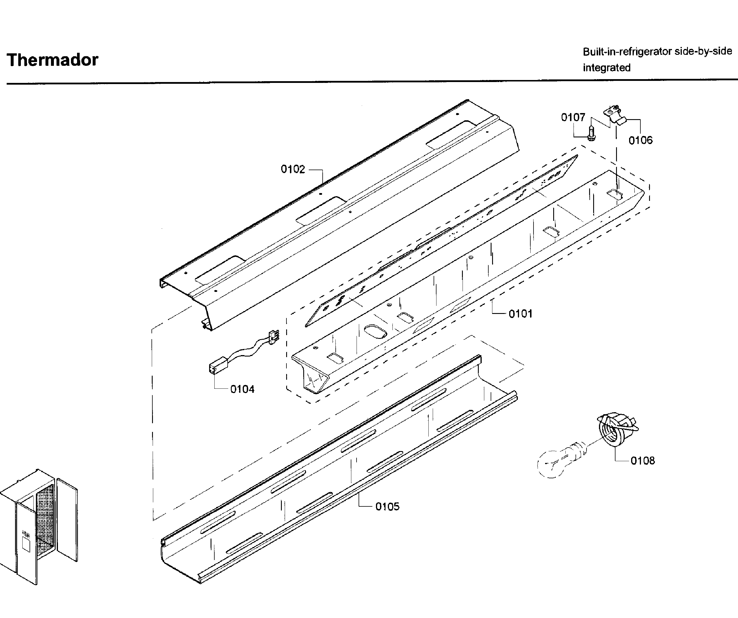 Thermador T42BD820NS/02 light panel diagram