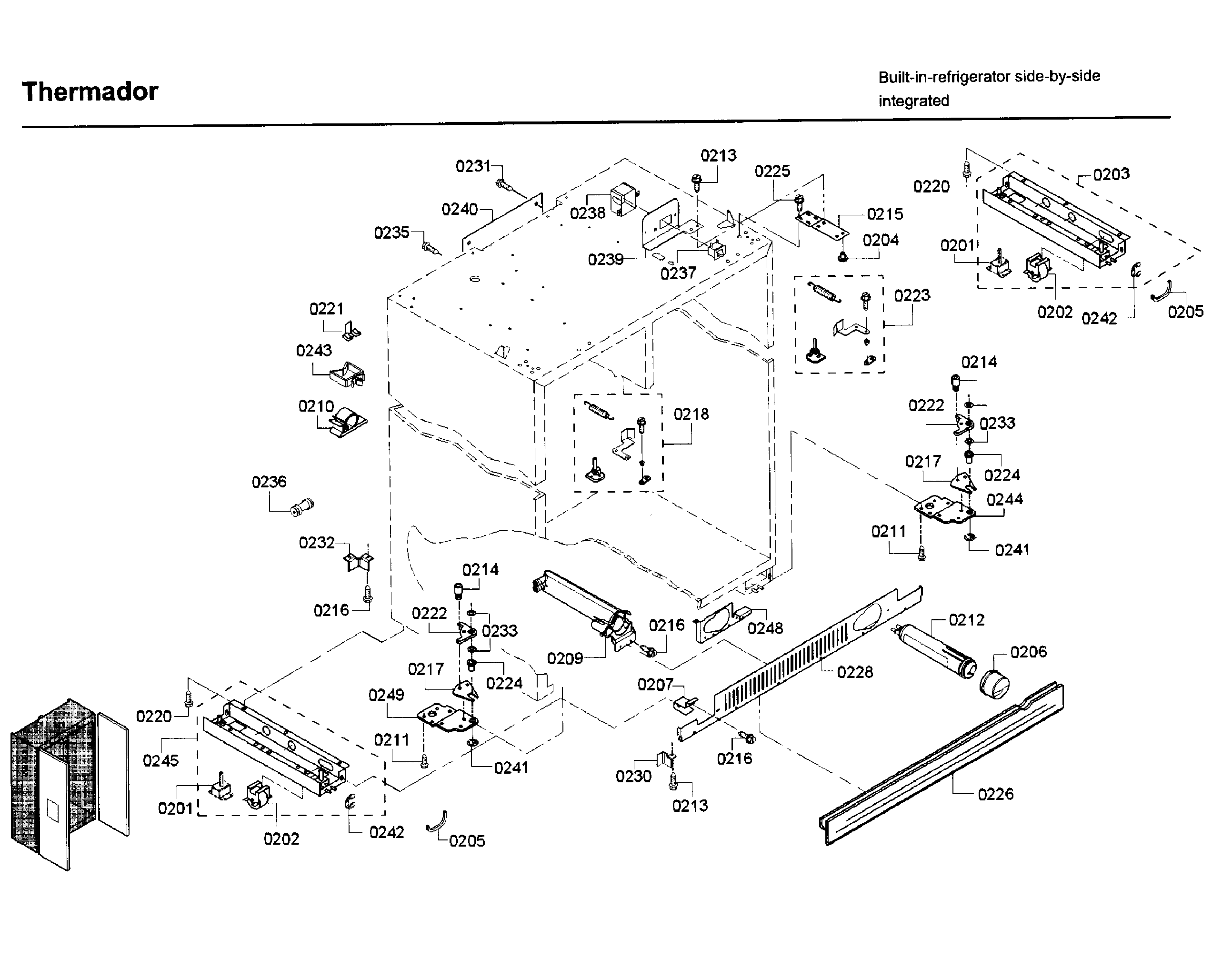 Thermador T42BD820NS/02 frame parts diagram