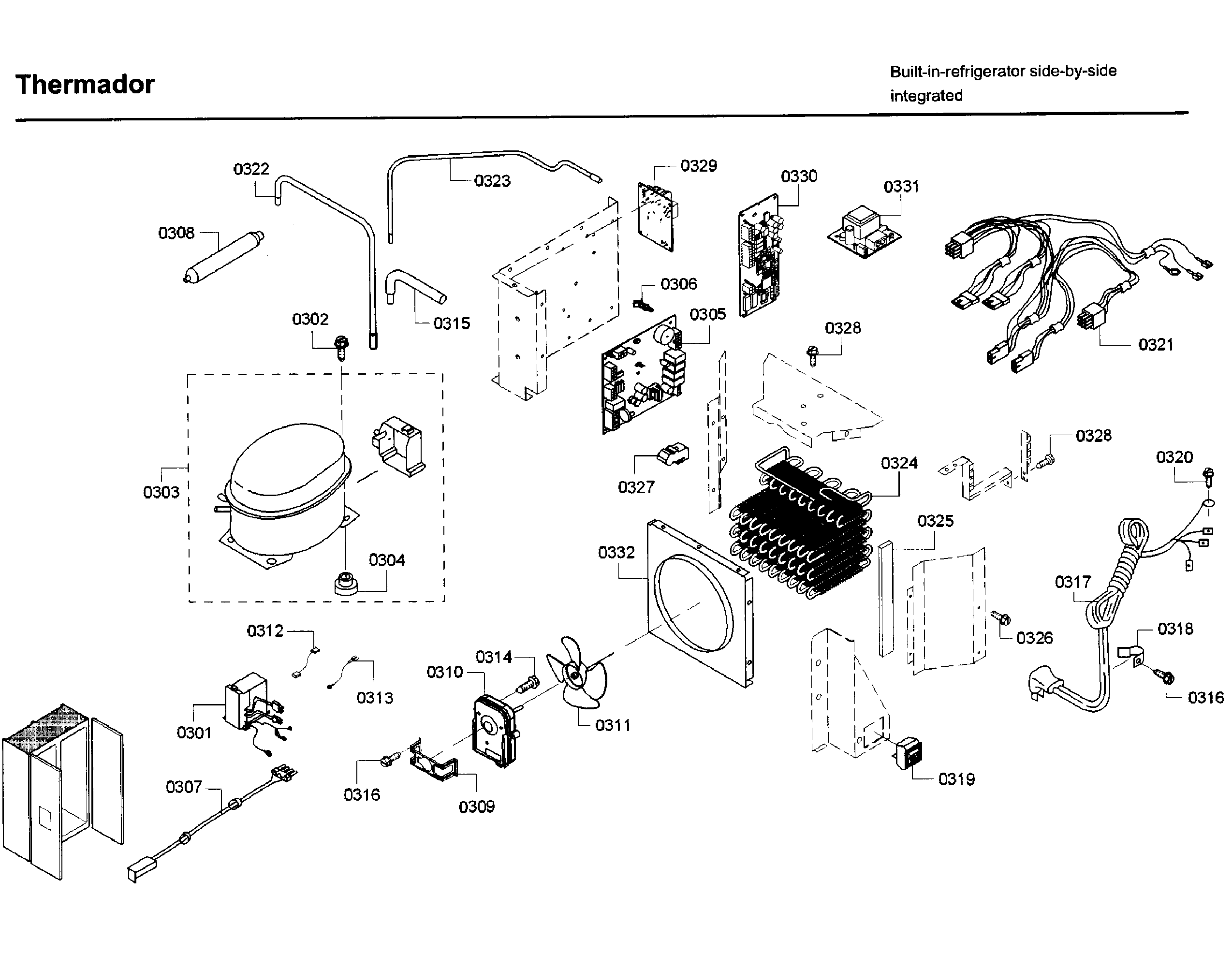 Thermador T42BD820NS/02 motor & compressor diagram