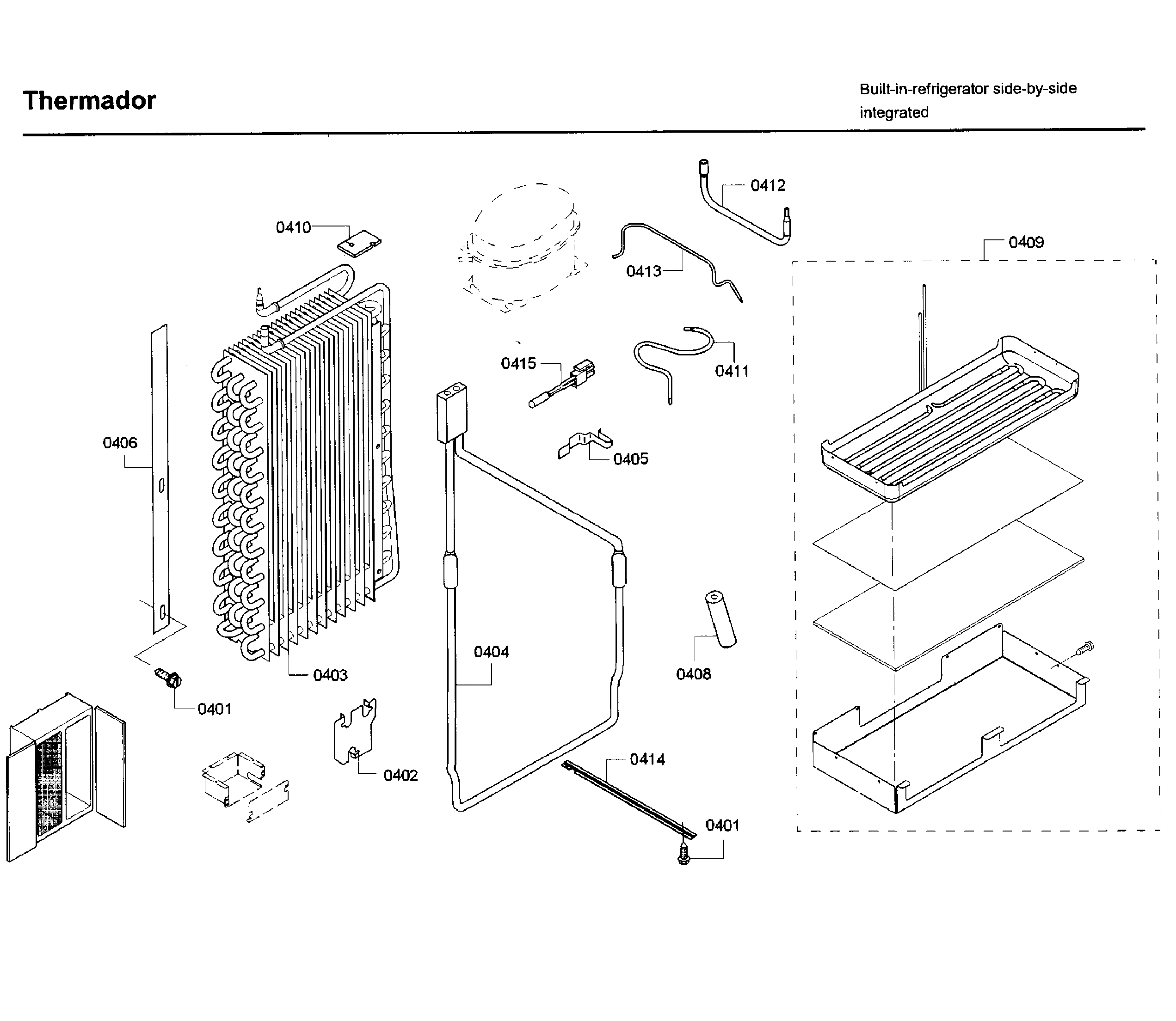Thermador T42BD820NS/02 evap asy diagram