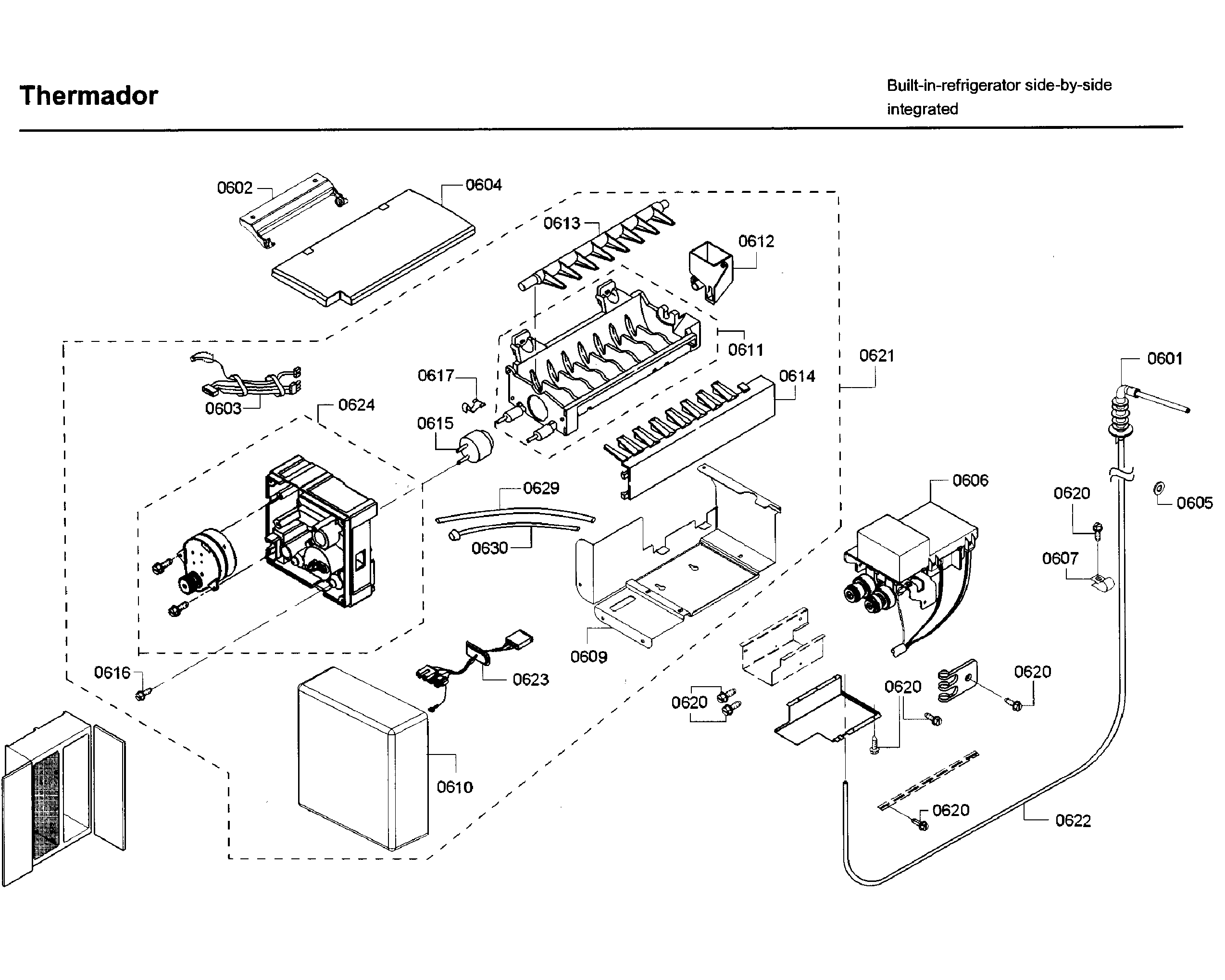 Thermador T42BD820NS/02 icemaker asy diagram