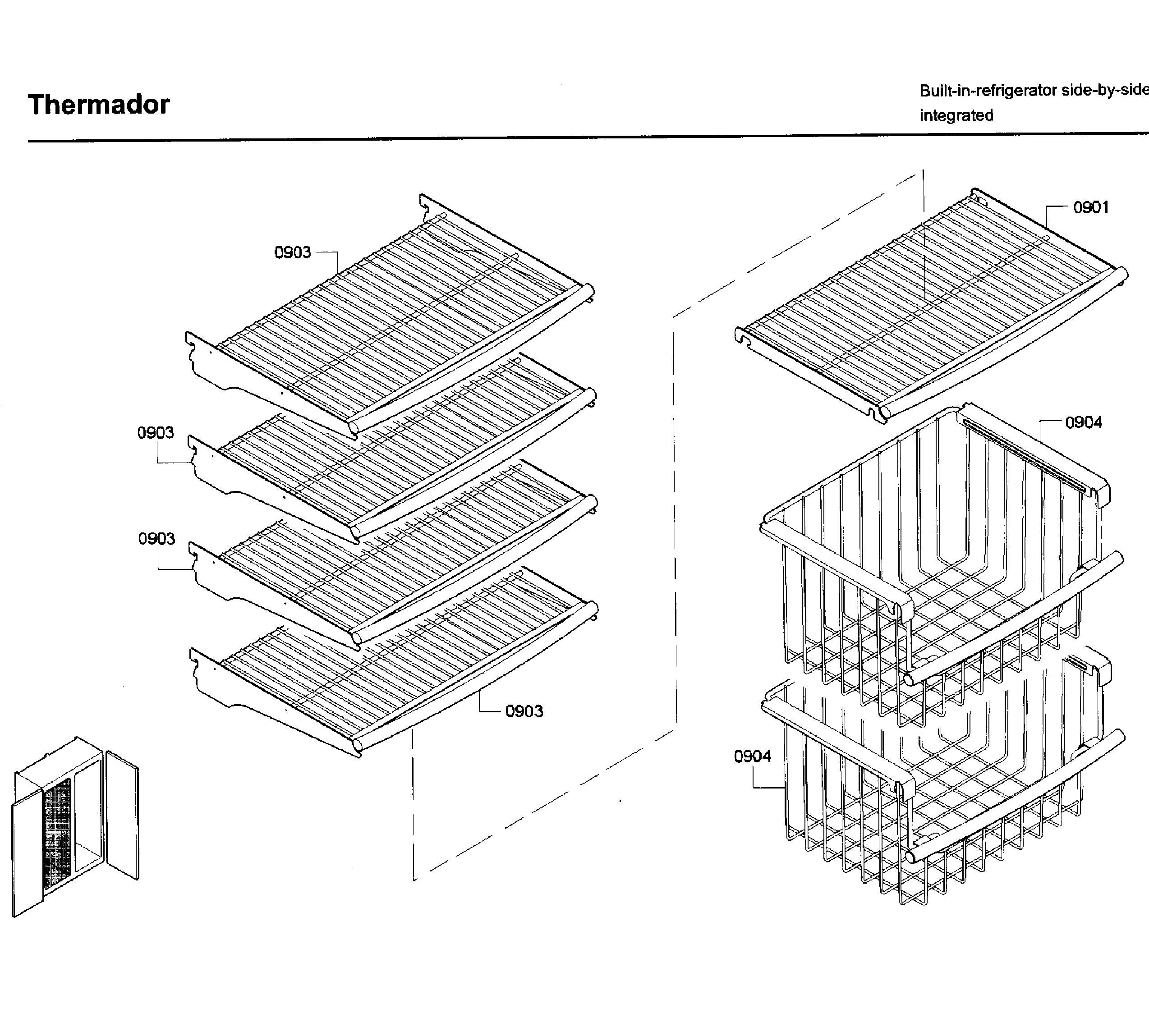 Thermador T42BD820NS/02 shelf asy diagram