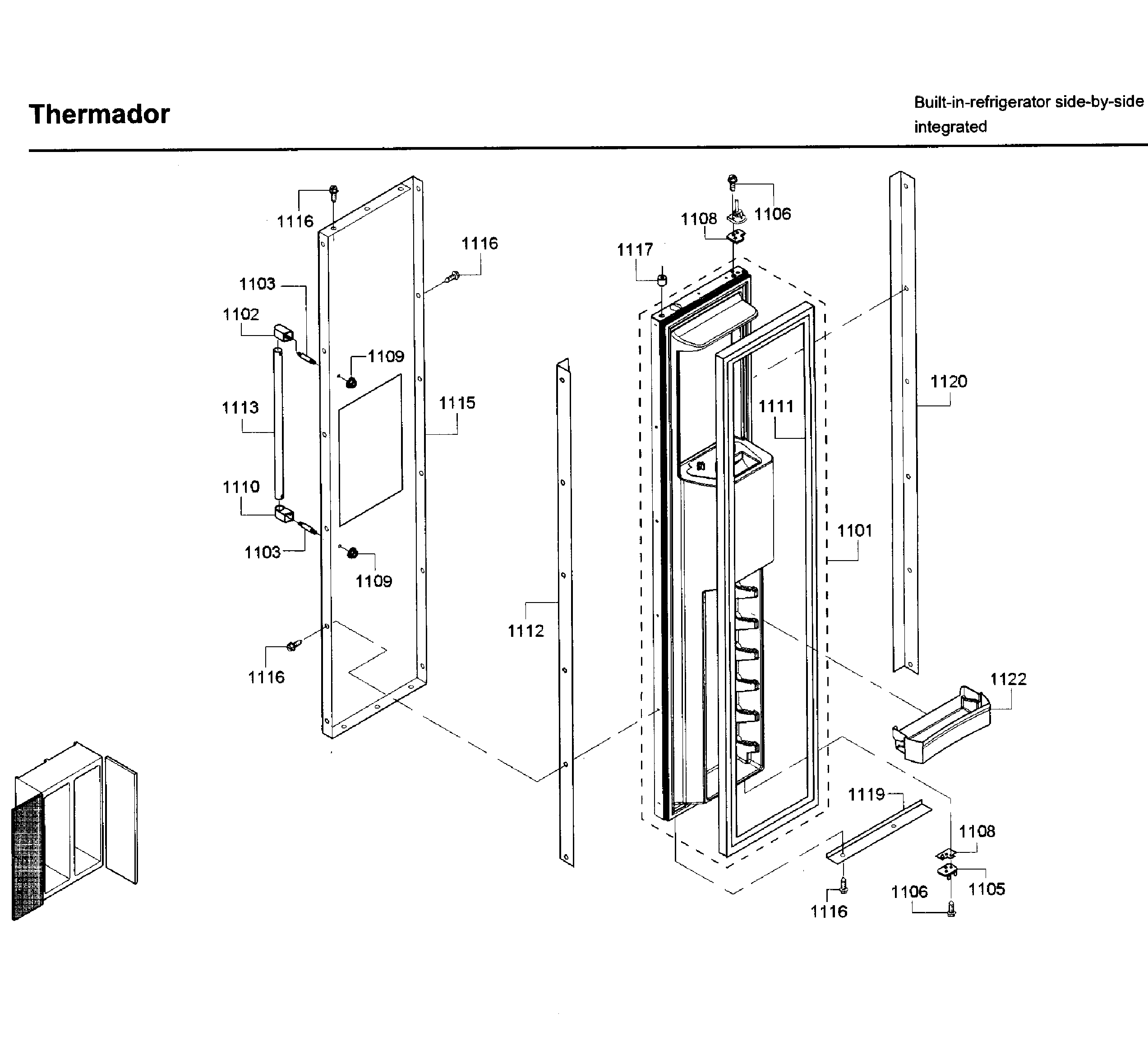 Thermador T42BD820NS/02 door asy 2 diagram