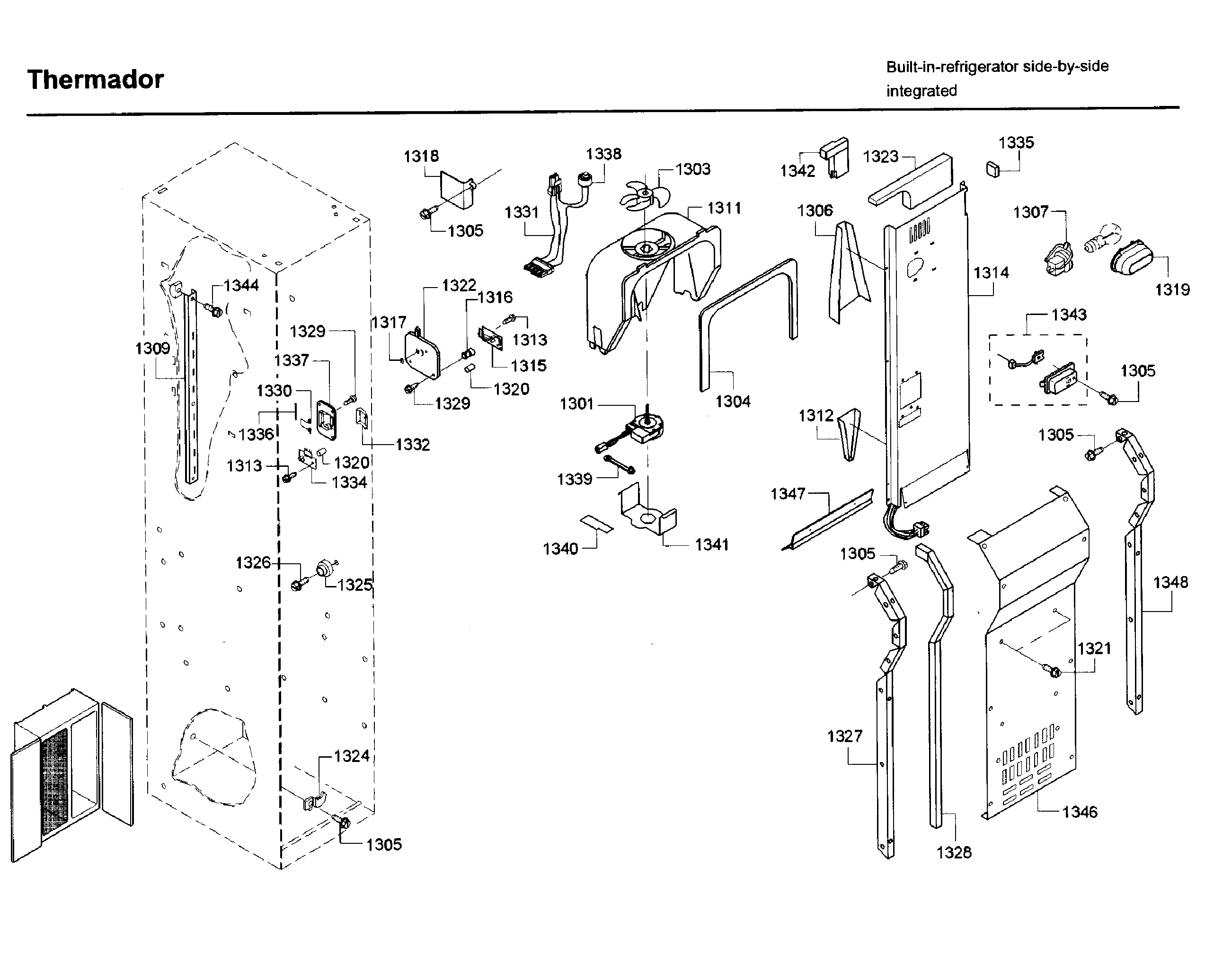 Thermador T42BD820NS/02 fan asy diagram