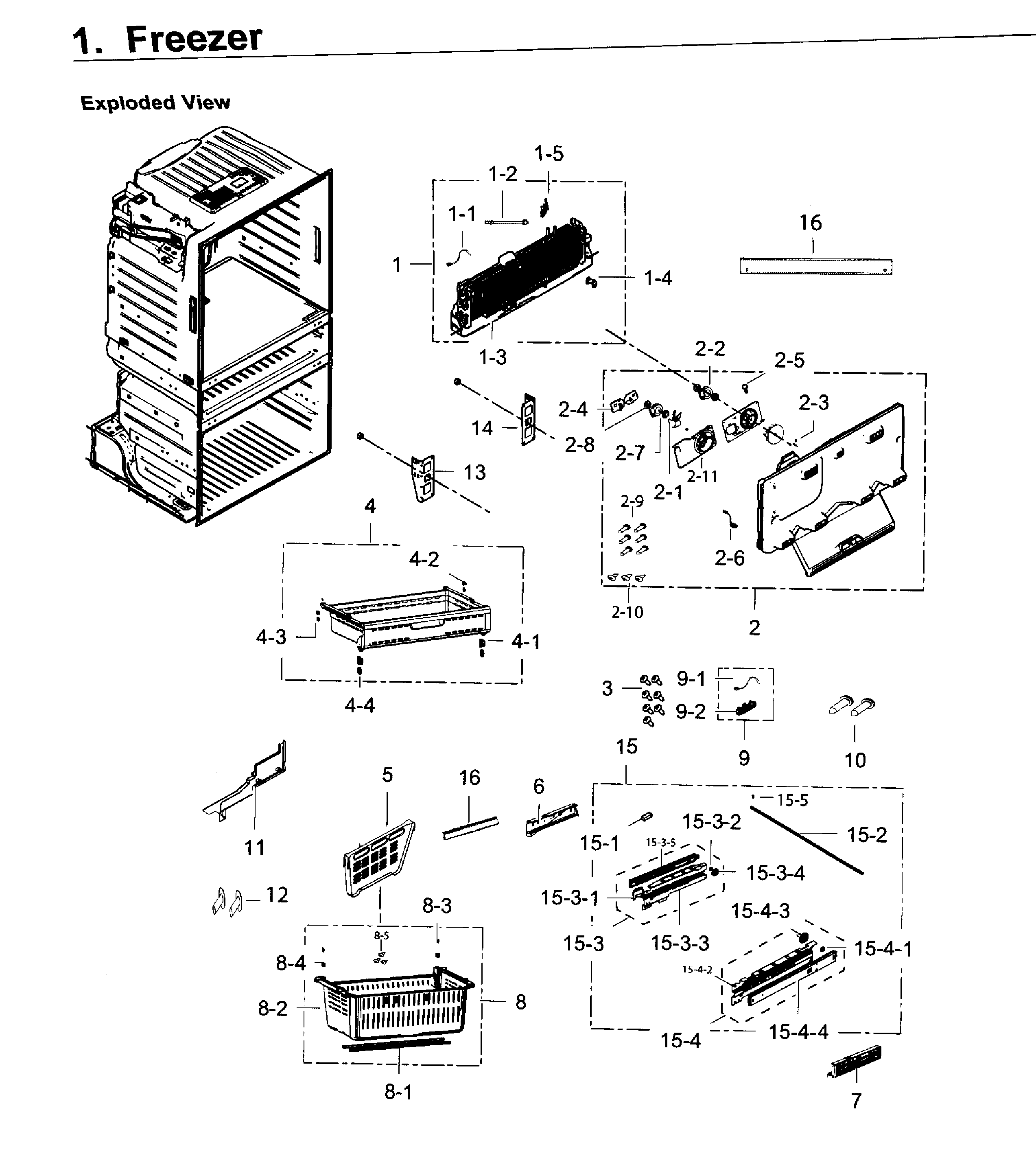 Samsung RF25HMEDBSG/AA-00 freezer diagram