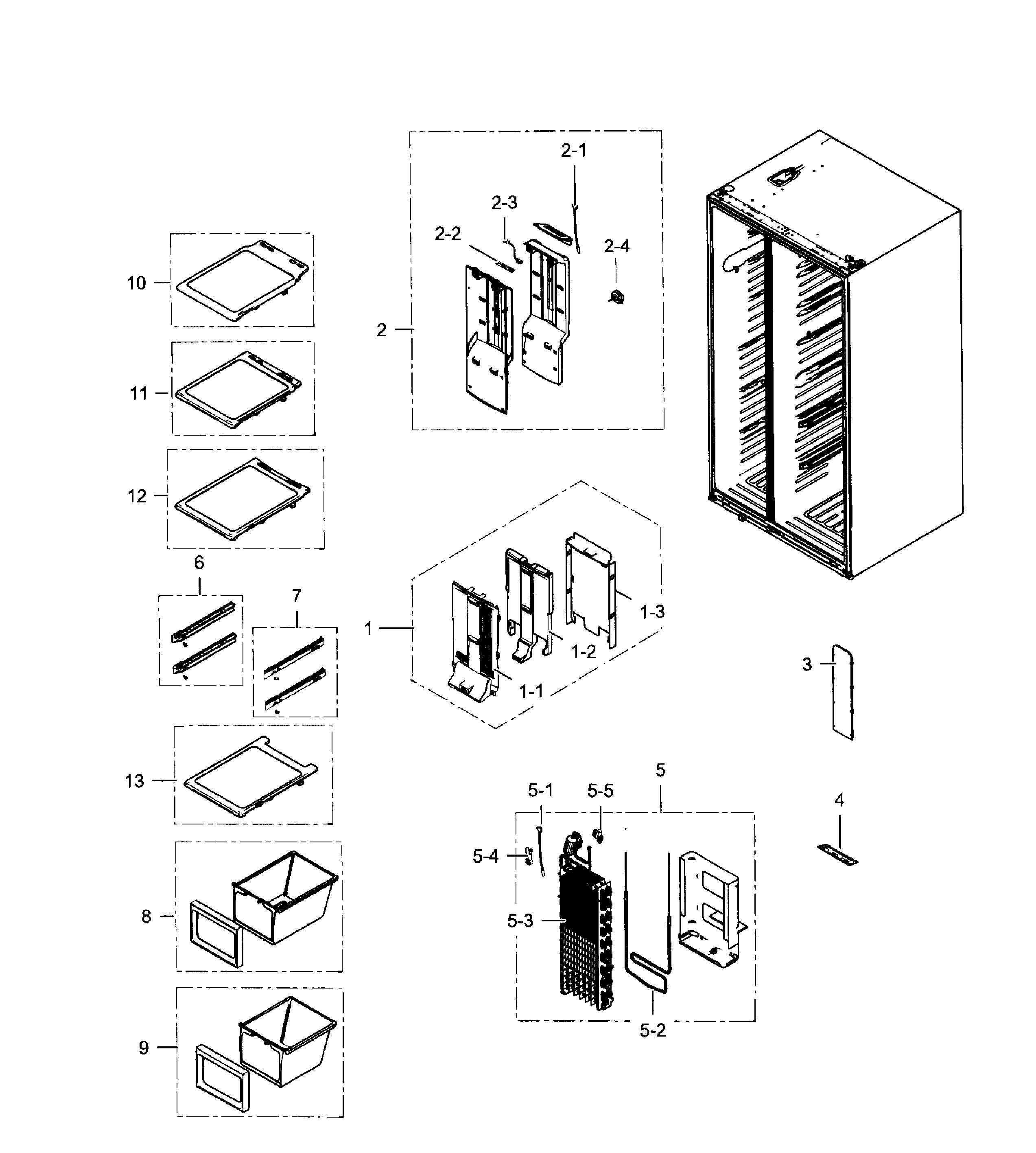 Samsung RH25H5611SG/AA-00 freezer diagram