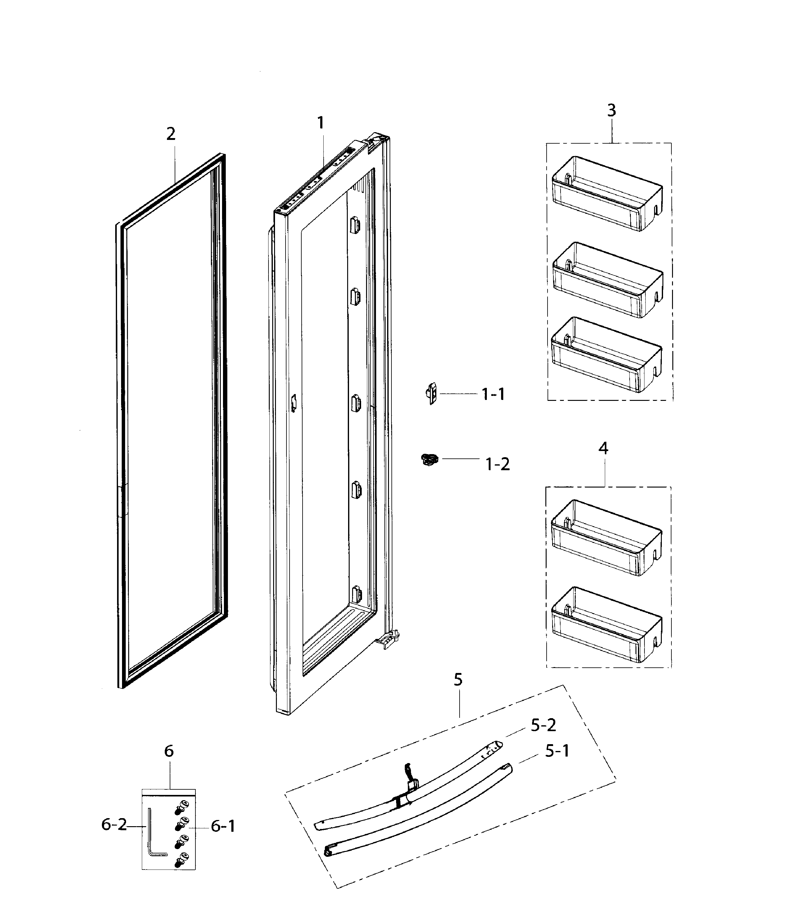 Samsung RH25H5611SG/AA-00 door-ref inner diagram