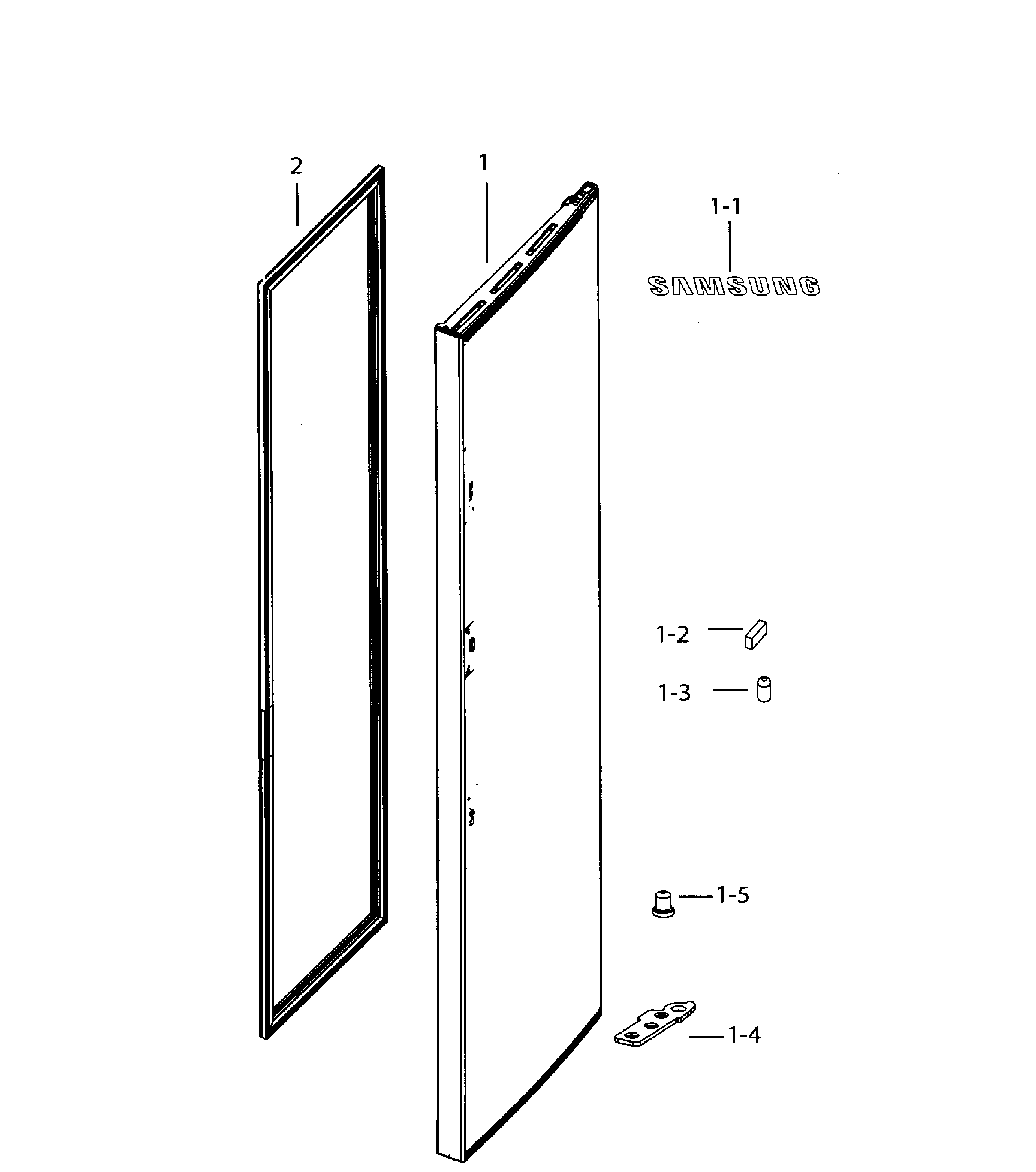 Samsung RH25H5611SG/AA-00 door-ref outer diagram