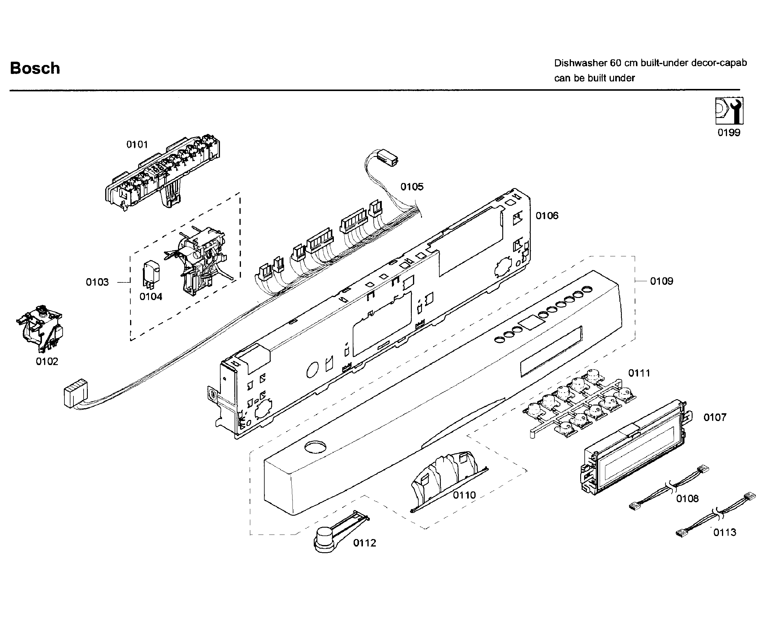 Bosch SHE65P05UC/58 control panel diagram