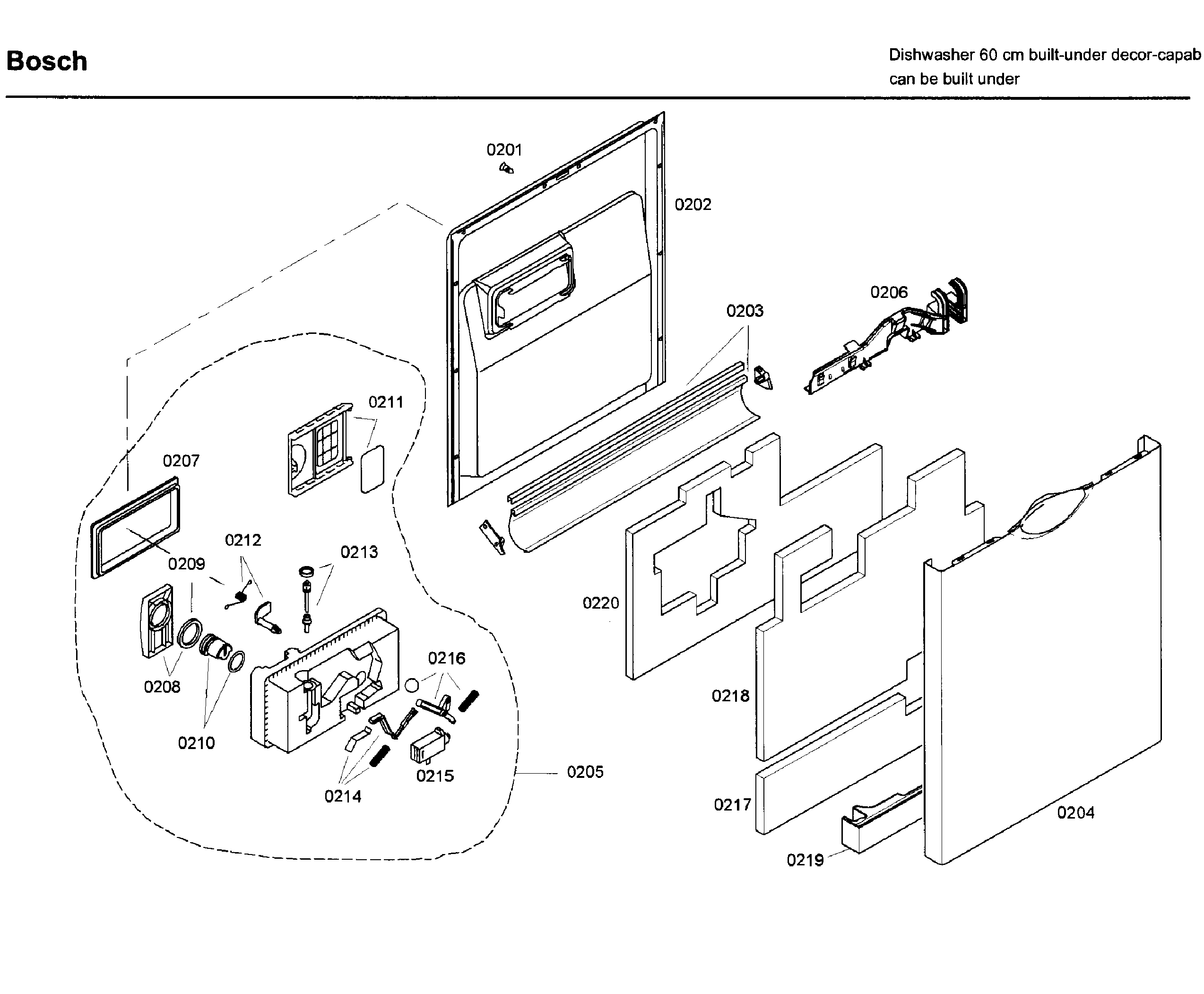 Bosch SHE65P05UC/58 door diagram