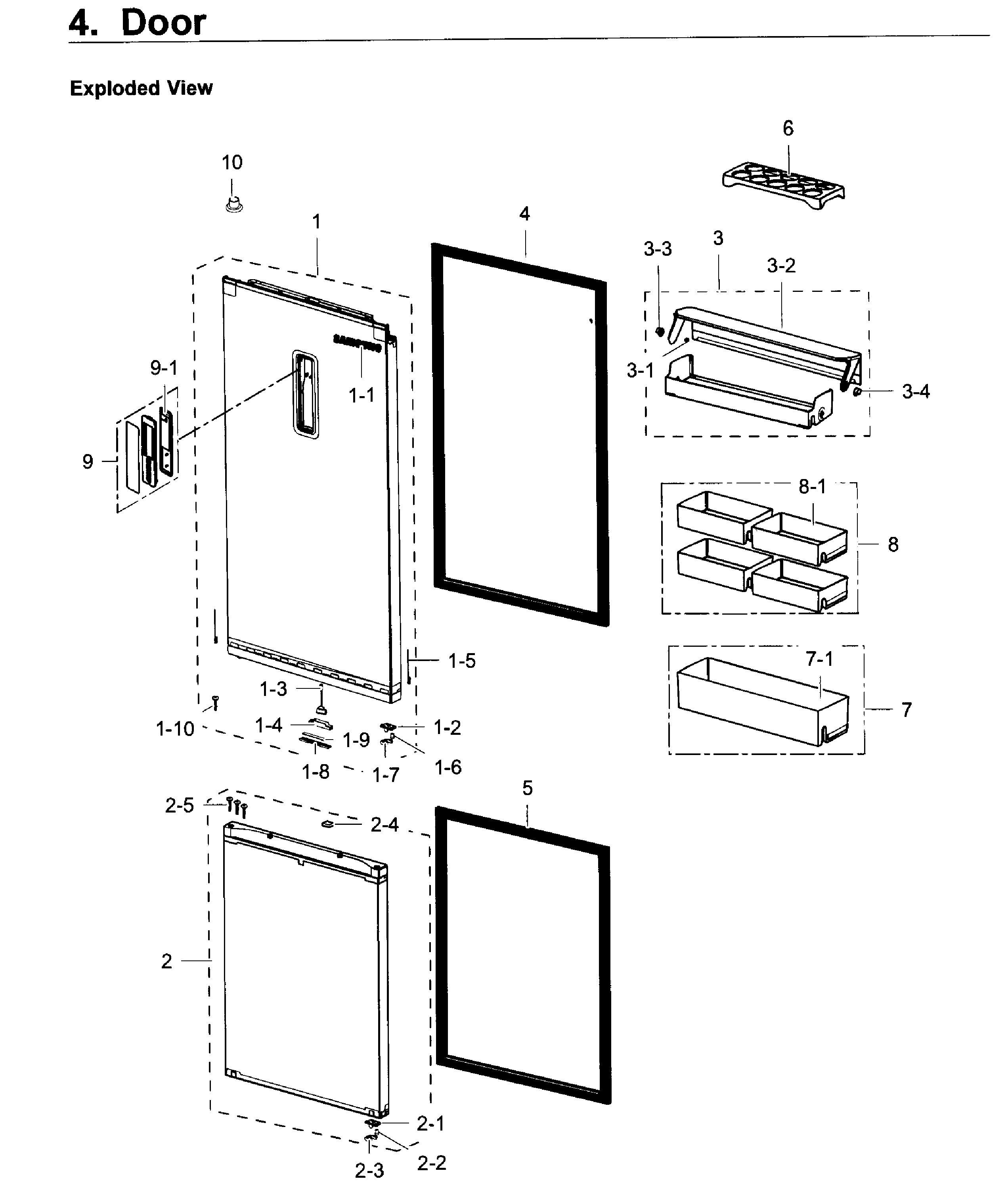 Samsung RB12J8896S4/AA-00 door diagram