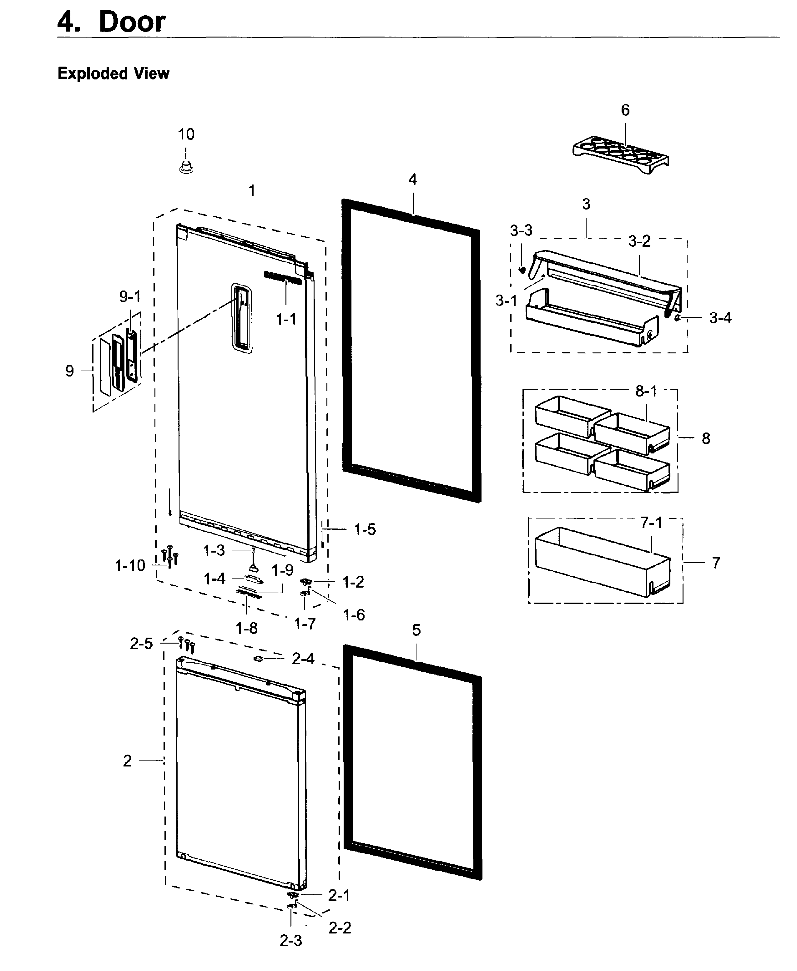 Samsung RB12J8896S4/AA-01 door diagram