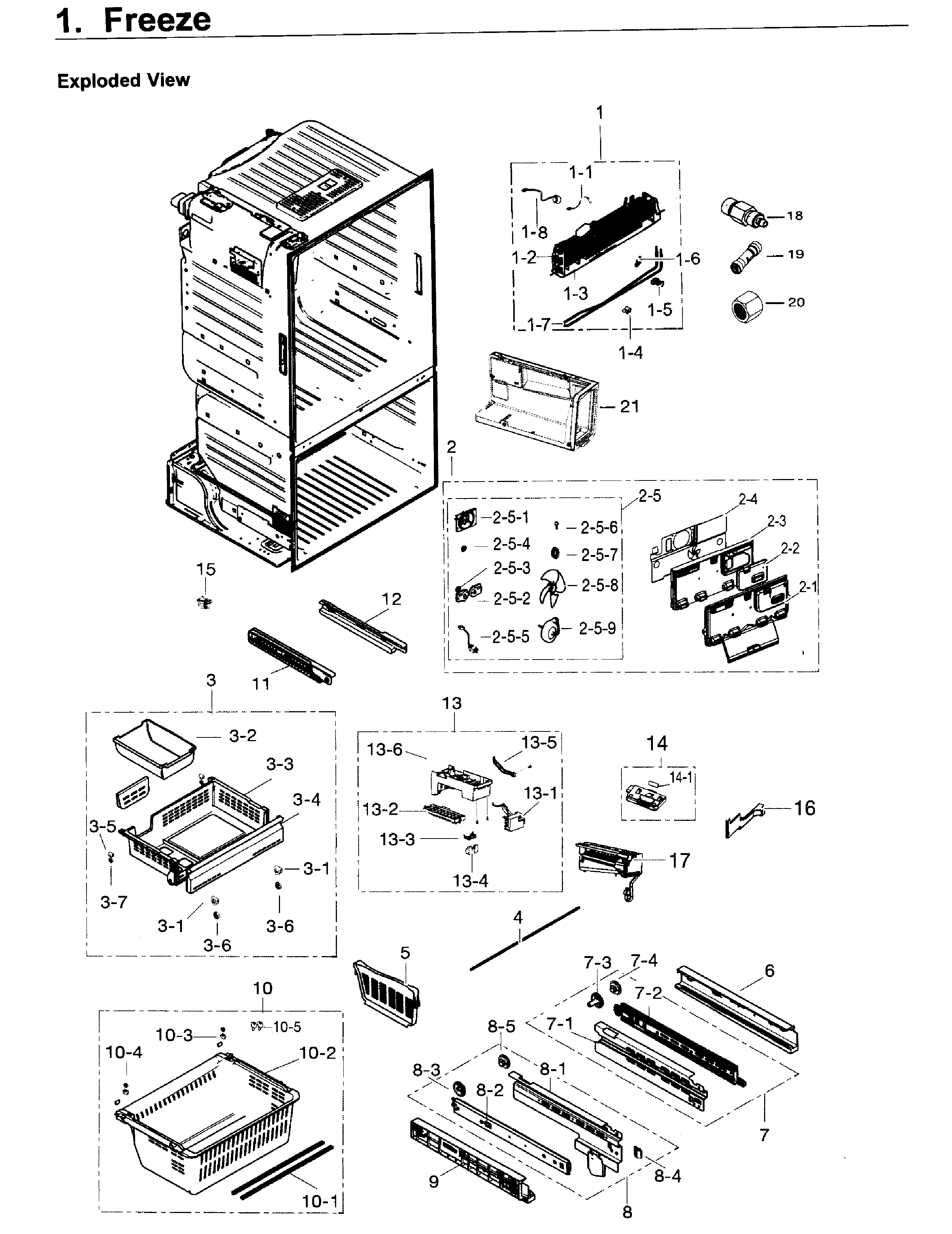 Samsung RF263TEAEWW/AA-02 freezer / icemaker diagram