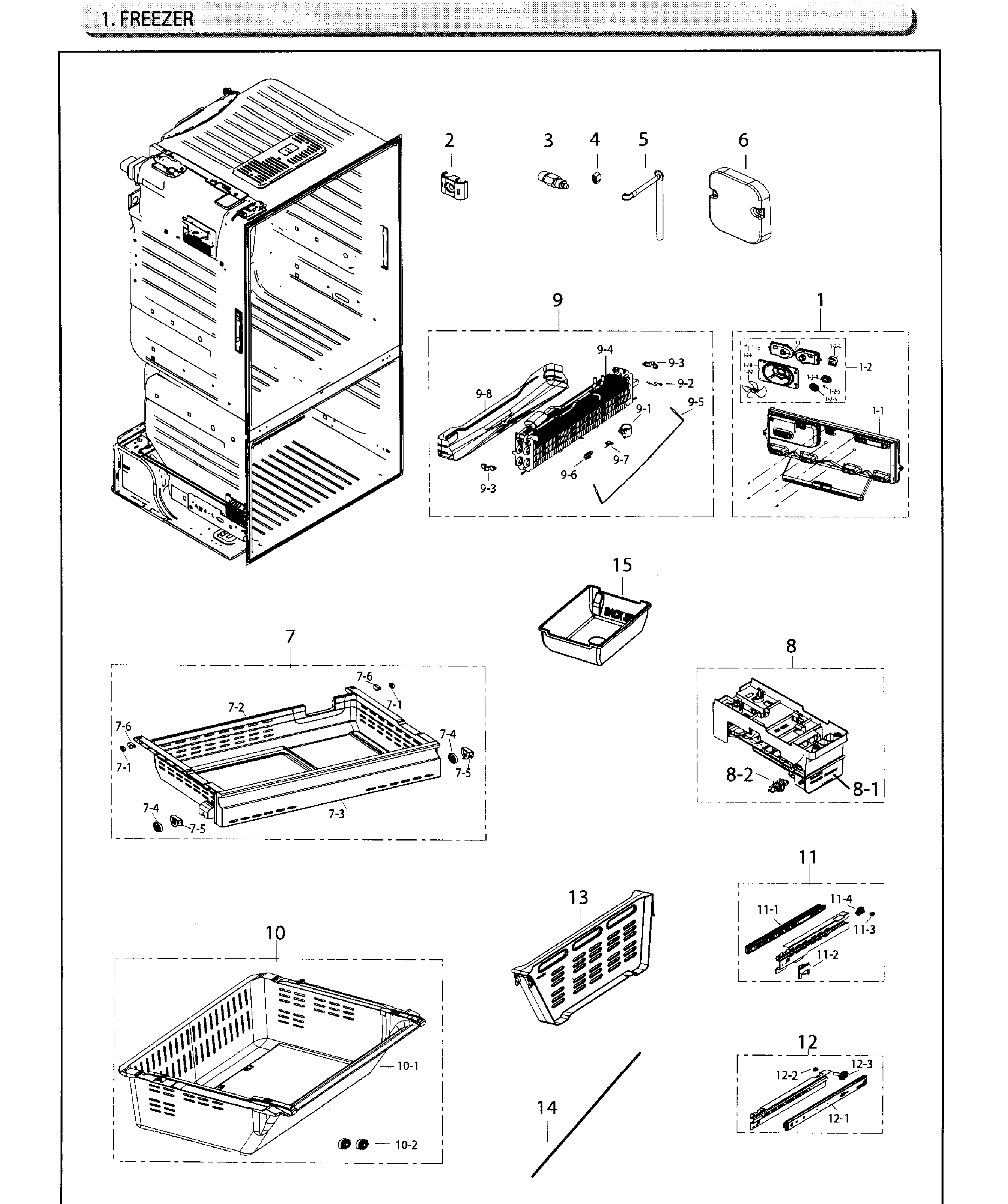 Samsung RF26HFENDSR/AA-03 freezer diagram