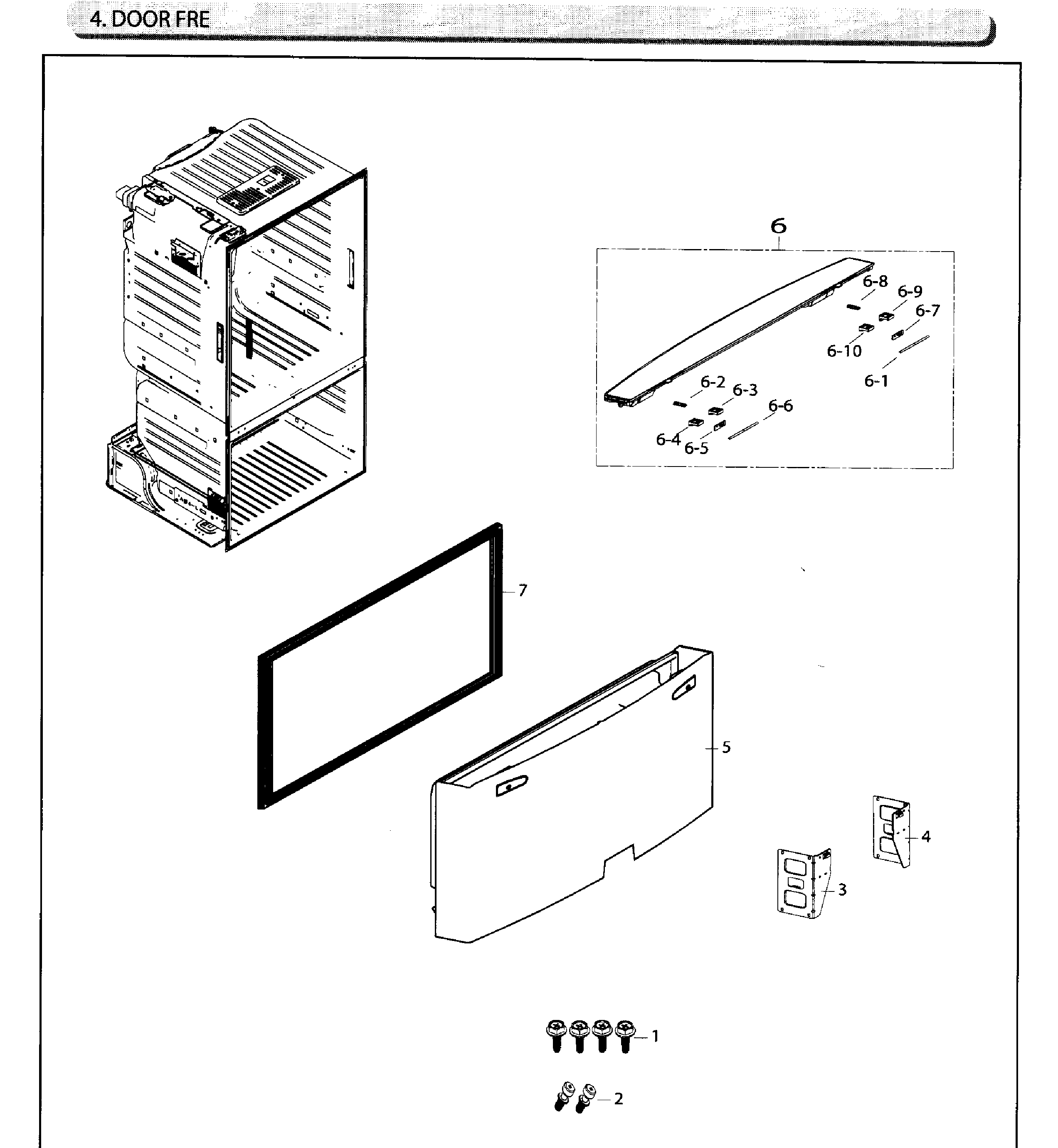 Samsung RF26HFENDSR/AA-03 freezer door diagram
