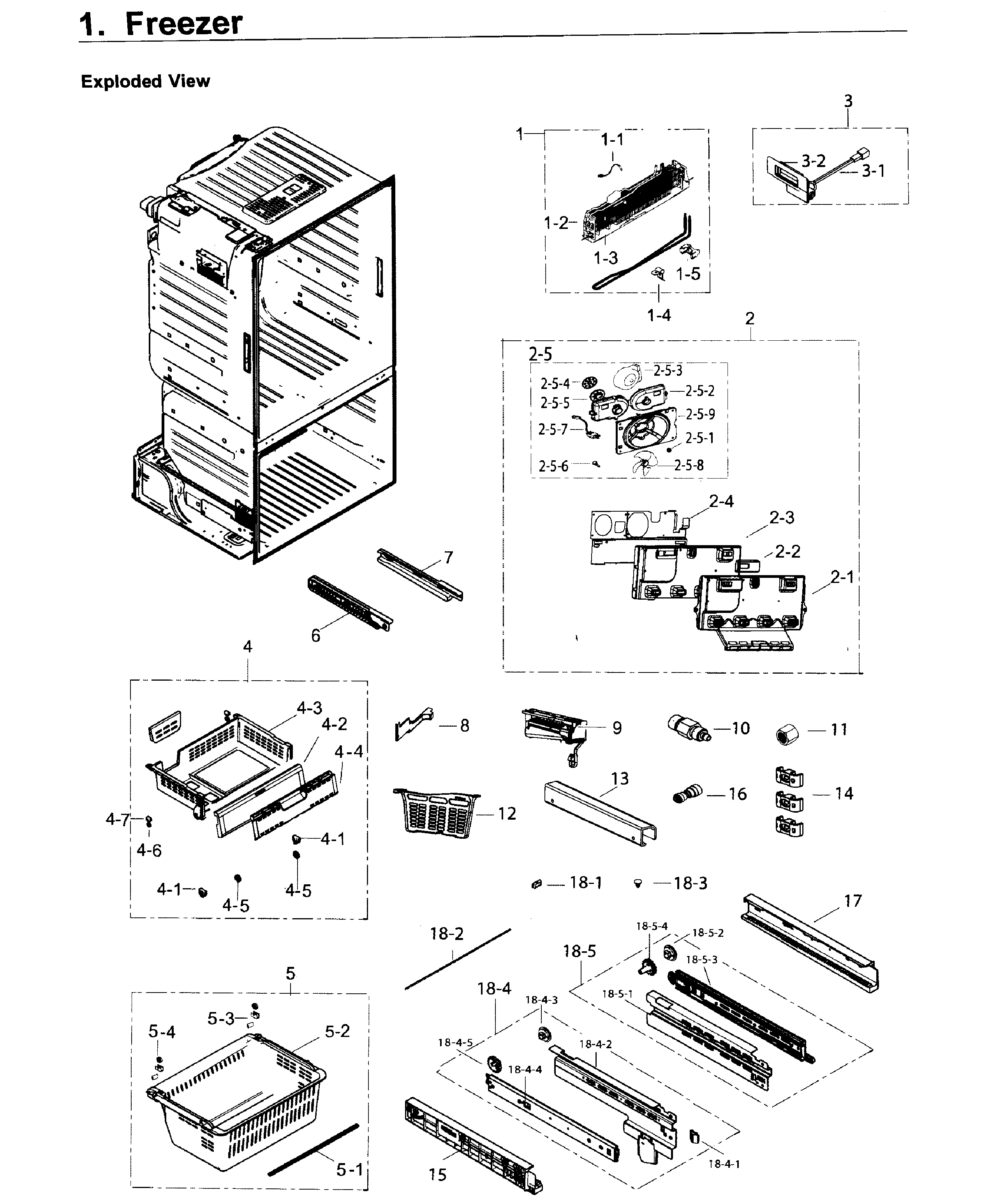 Samsung RF26J7500BC/AA-03 freezer / icemaker diagram