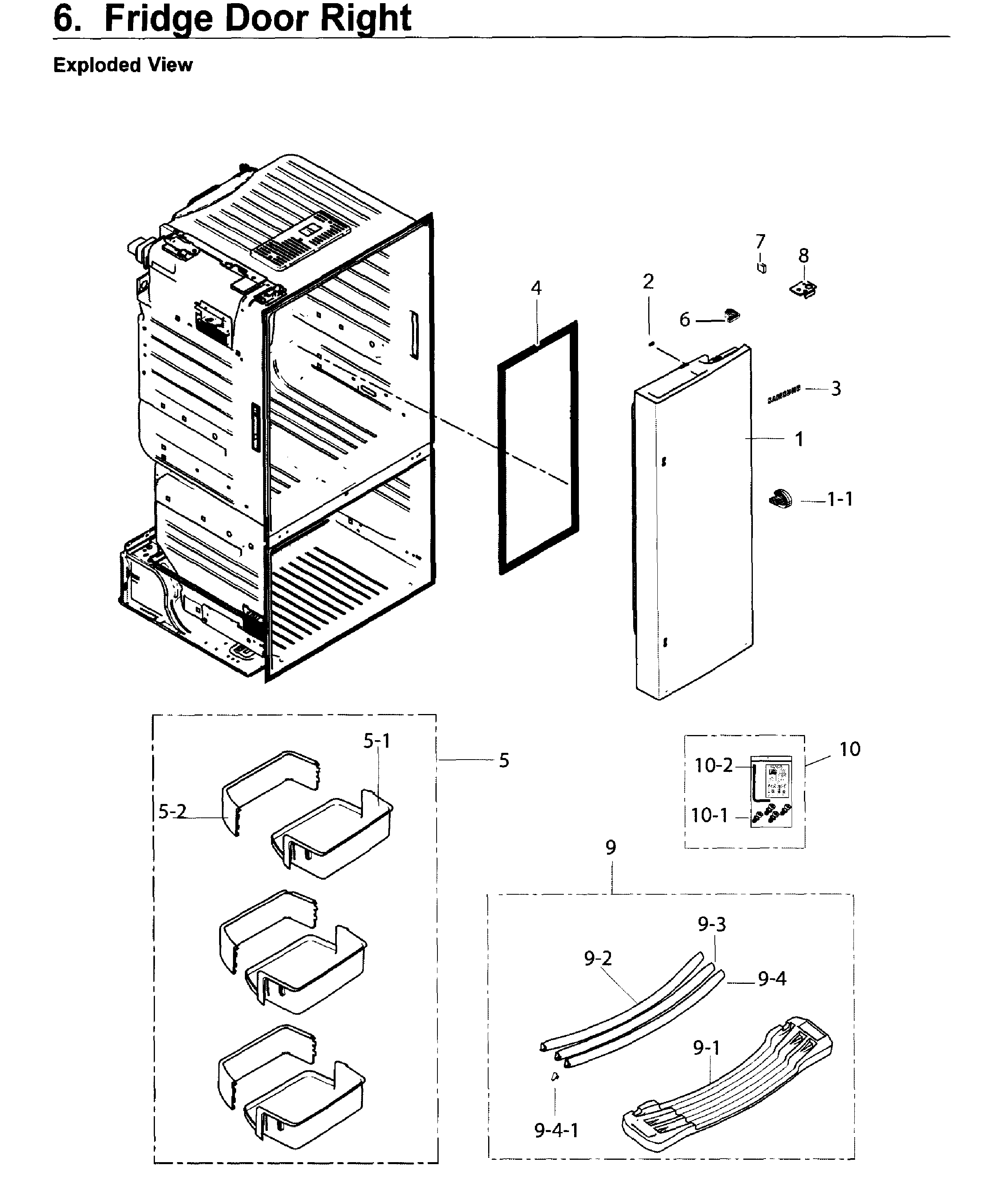 Samsung RF26J7500BC/AA-03 fridge door r diagram