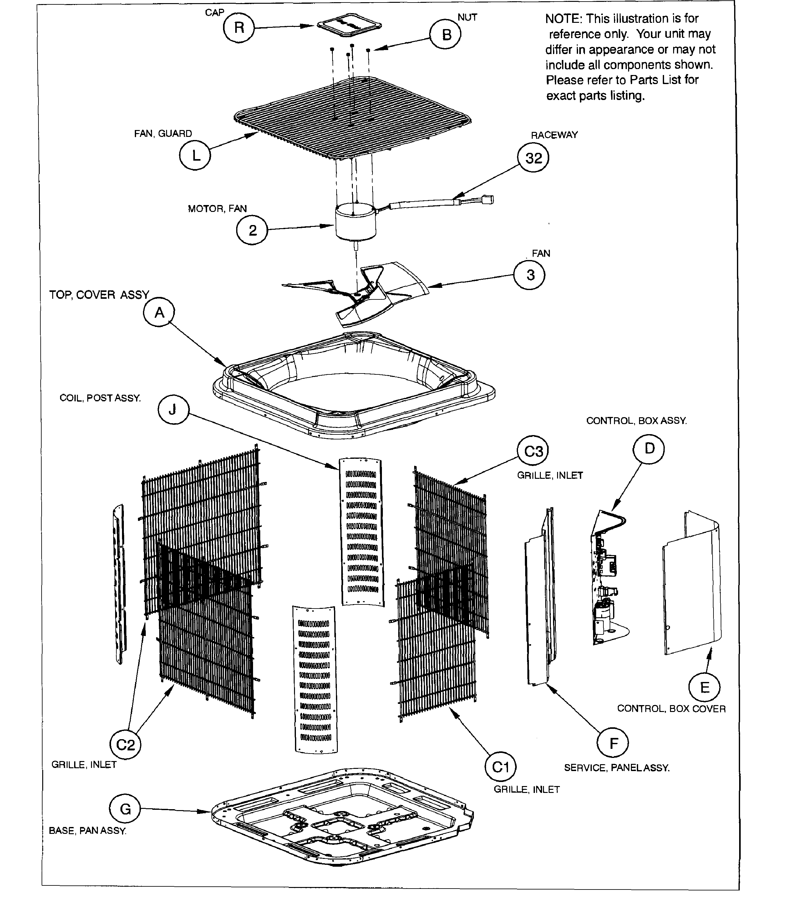 ICP H4H348GHE100 outer asy diagram
