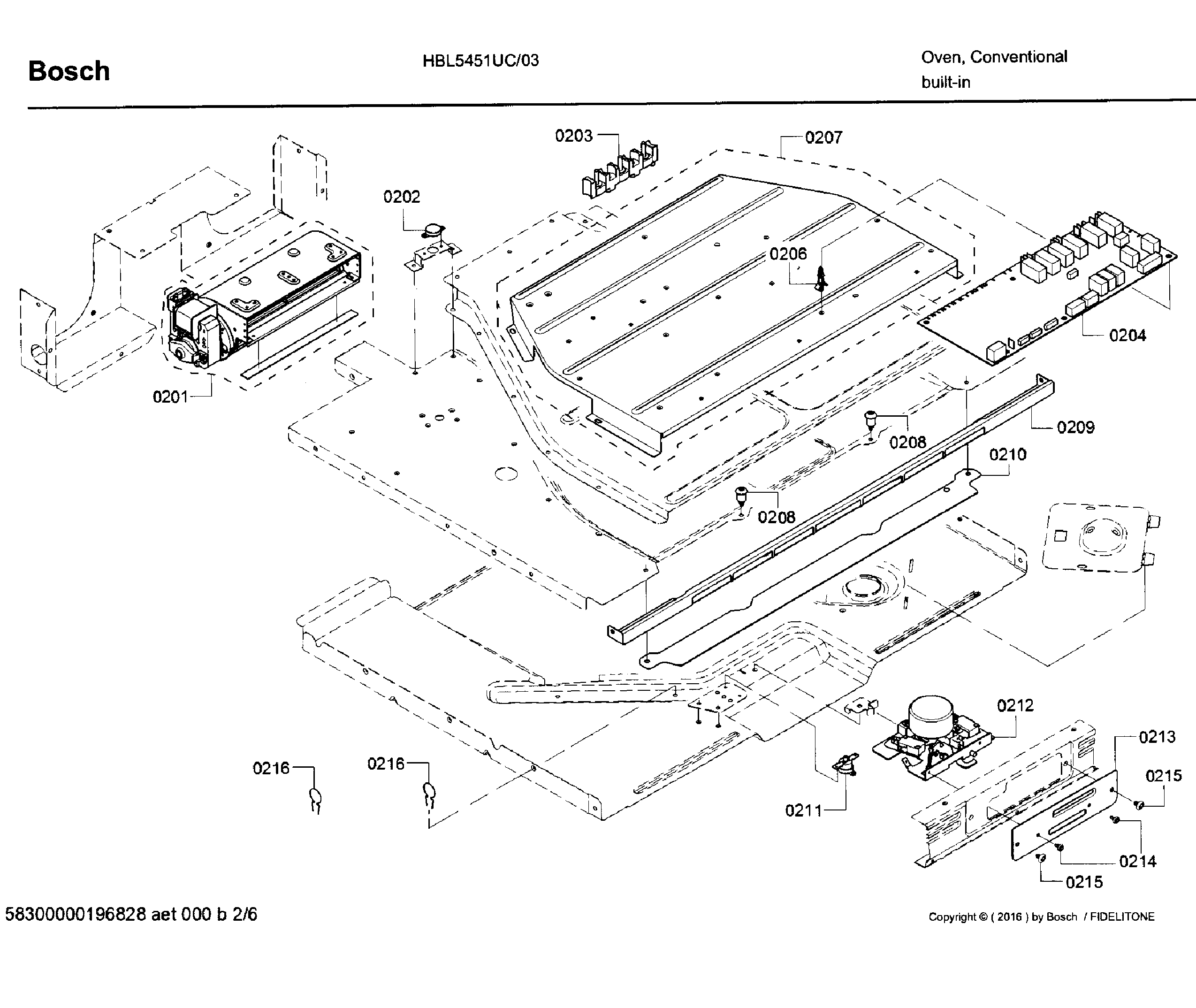Bosch HBL5451UC/03 latch asy diagram