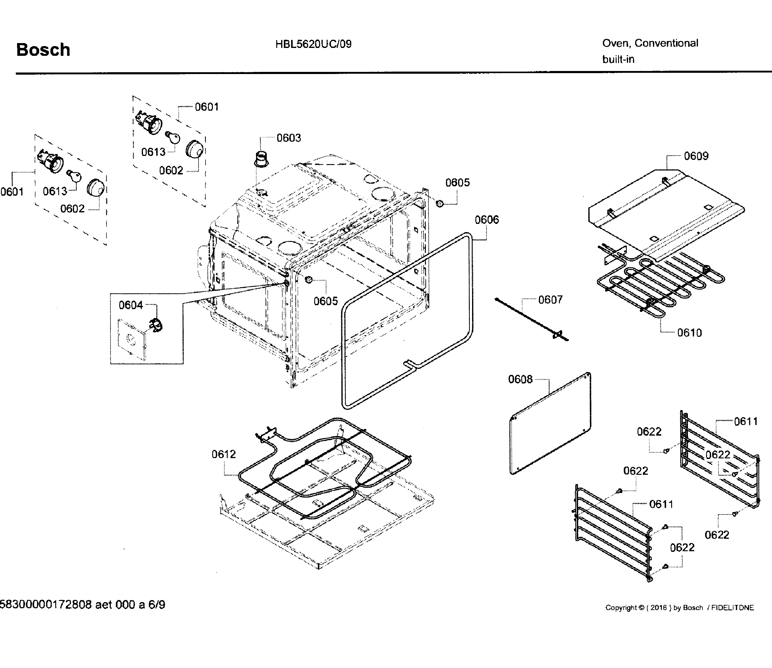 Bosch HBL5620UC/09 inner parts 2 diagram