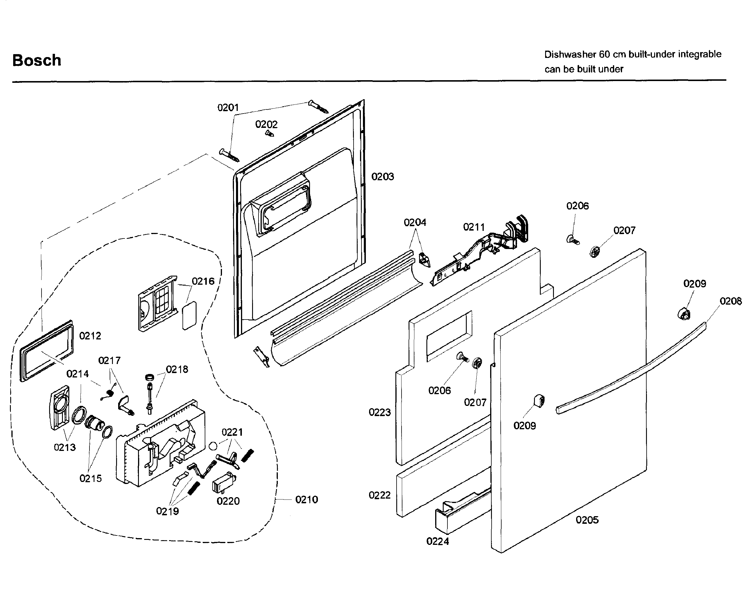 Bosch SHX43C05UC/46 door diagram