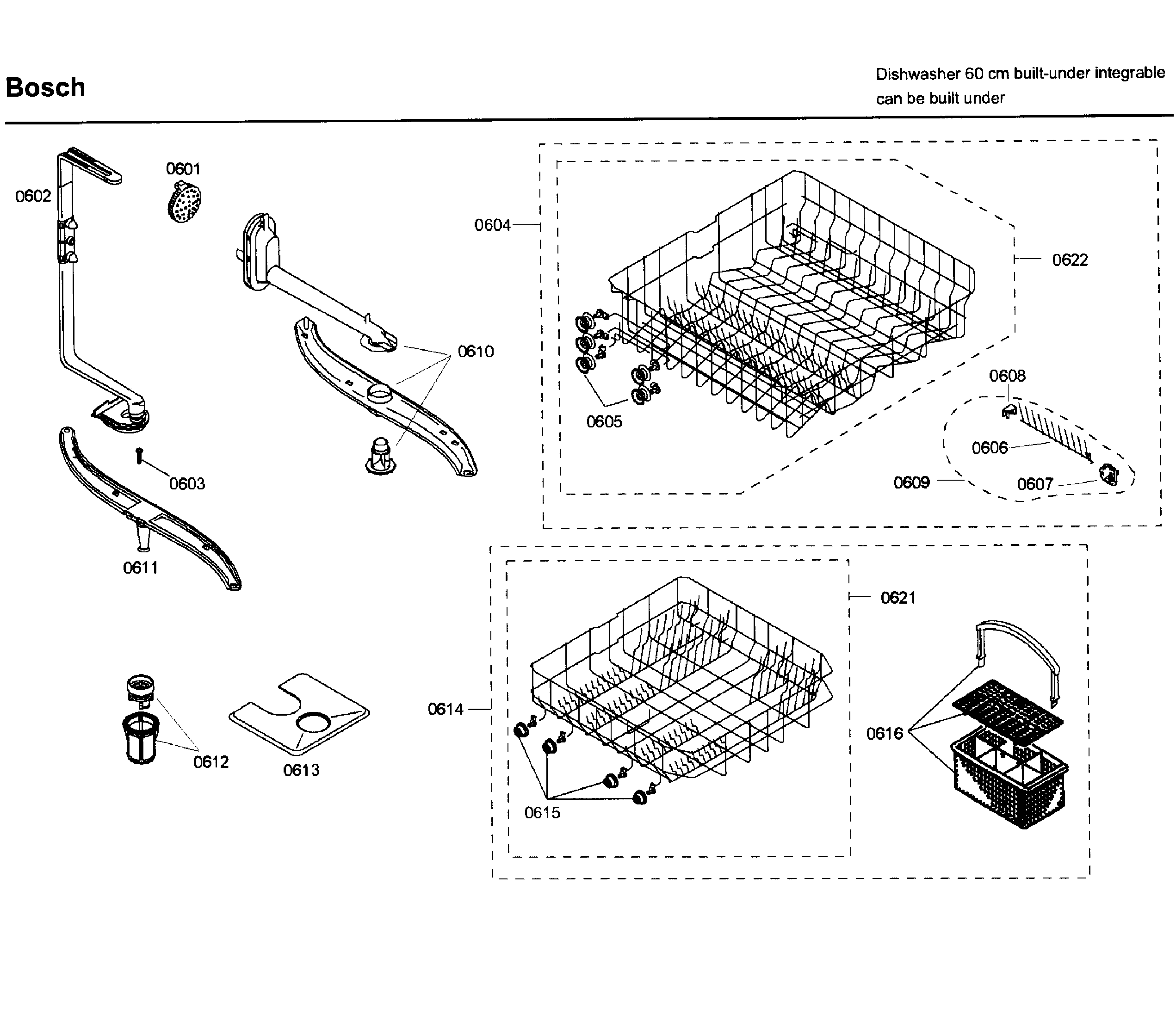 Bosch SHX43C05UC/46 rack diagram
