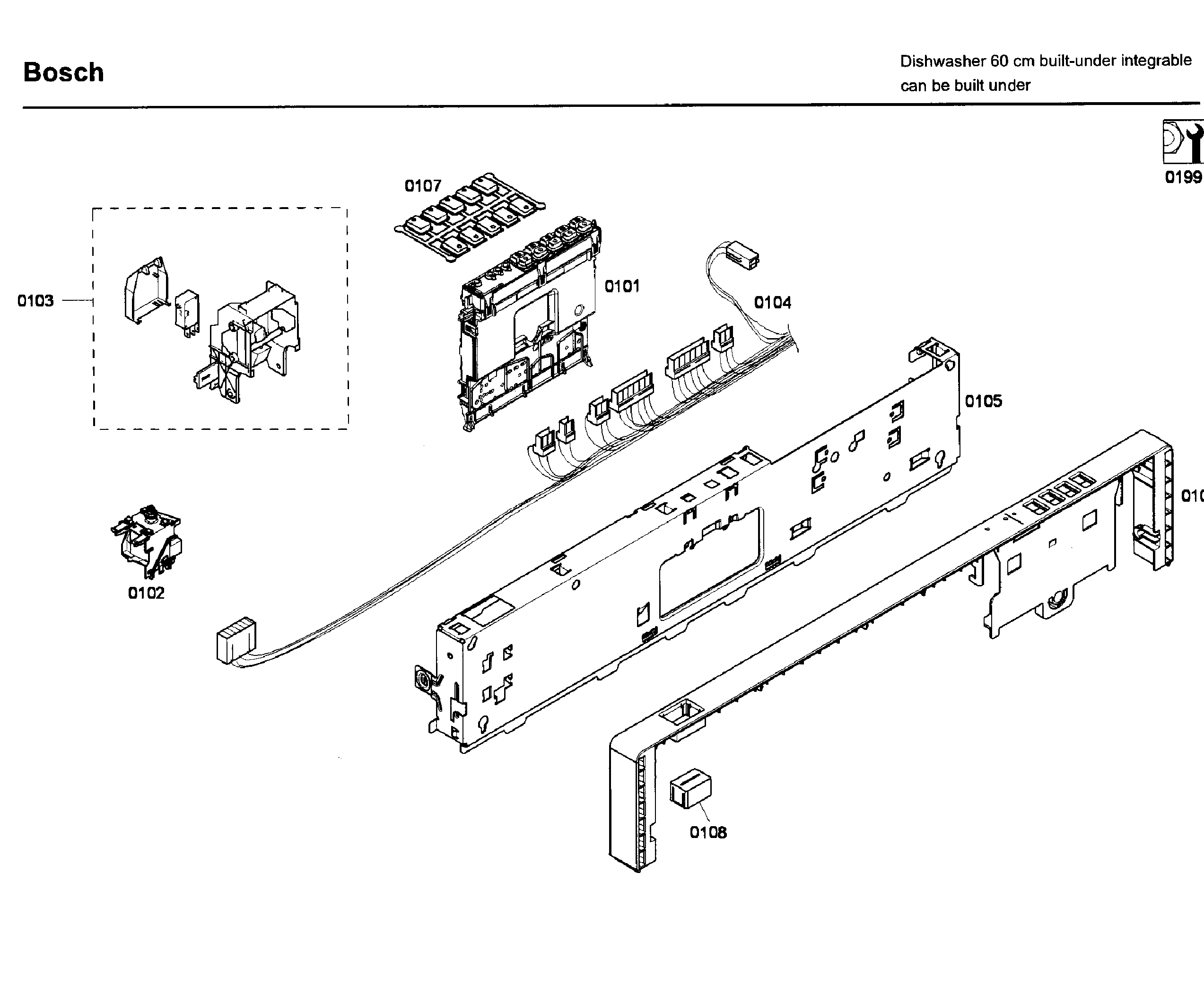 Bosch SHX43C05UC/56 control panel diagram