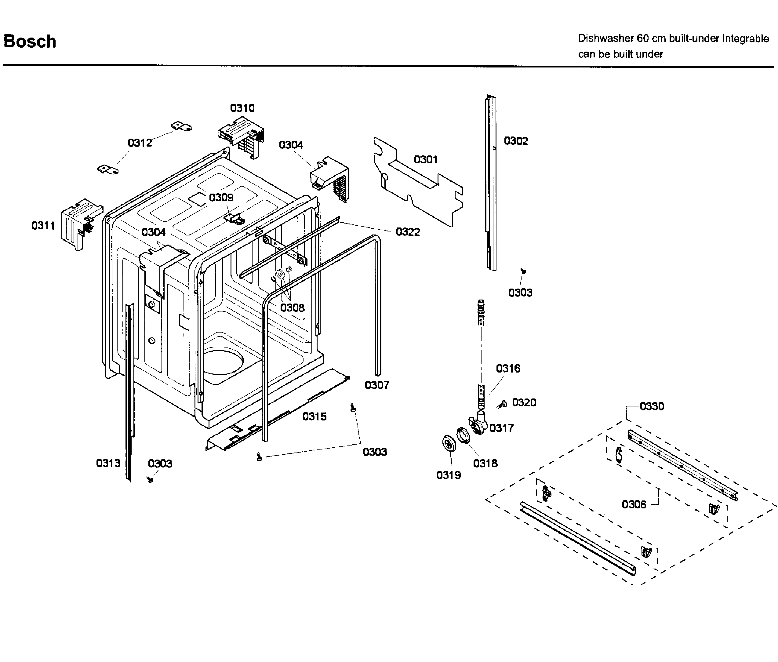 Bosch SHX43C05UC/56 frame diagram