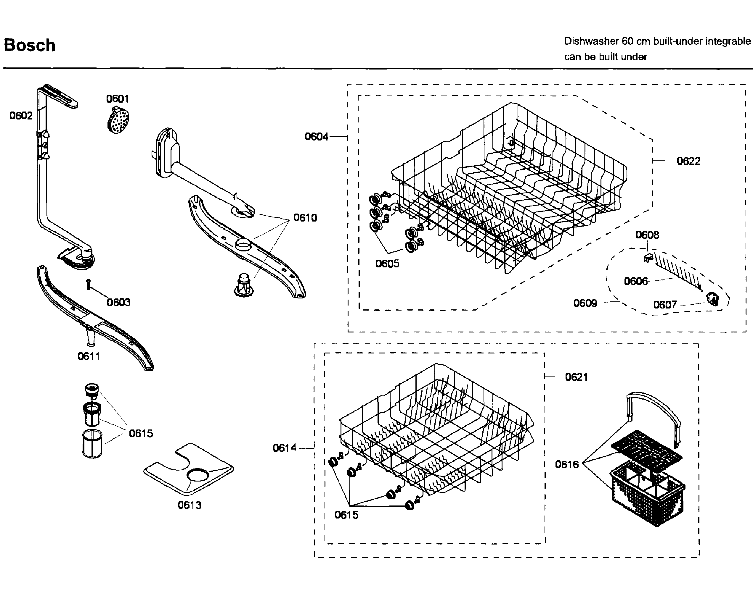 Bosch SHX43C05UC/56 rack diagram