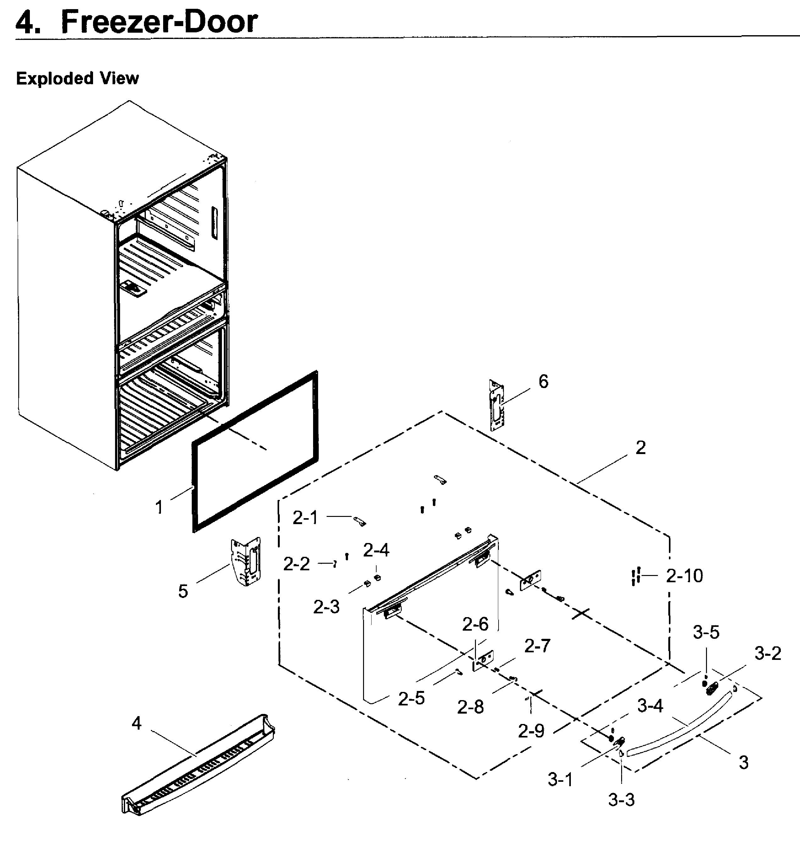 Samsung RF28JBEDBSR/AA-06 freezer door diagram