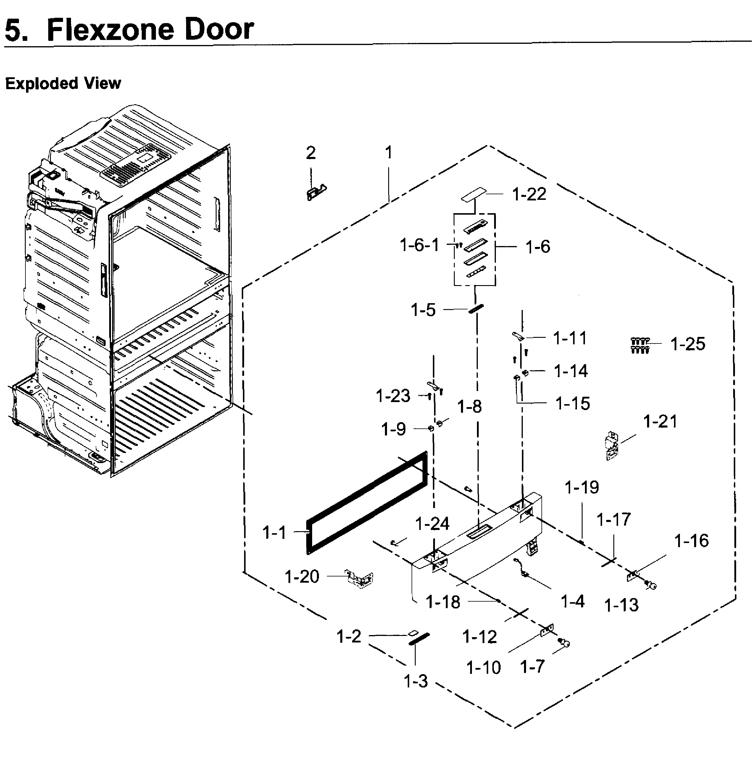 Samsung RF28JBEDBSR/AA-06 flexzone door diagram