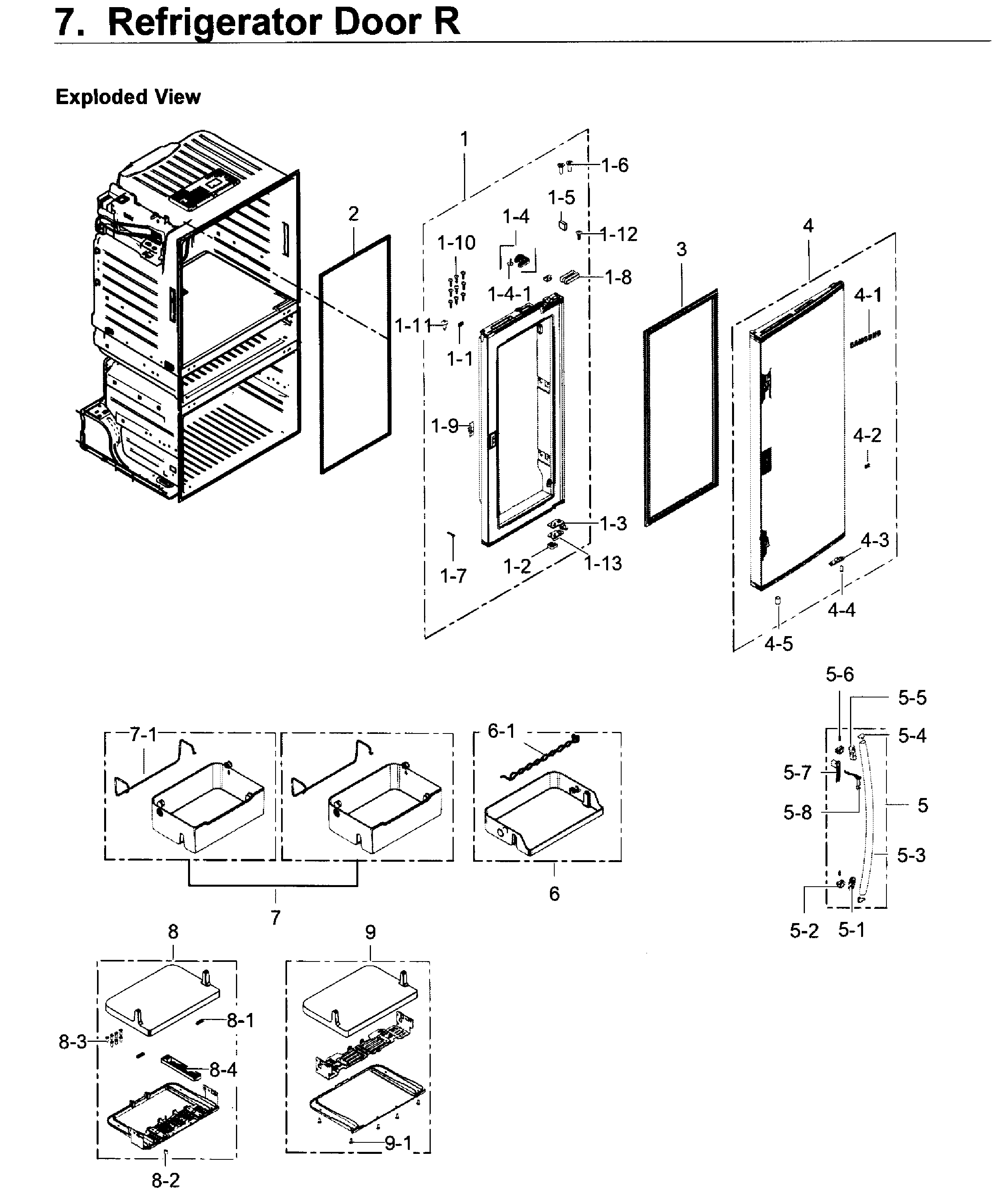 Samsung RF28JBEDBSR/AA-06 fridge door r diagram