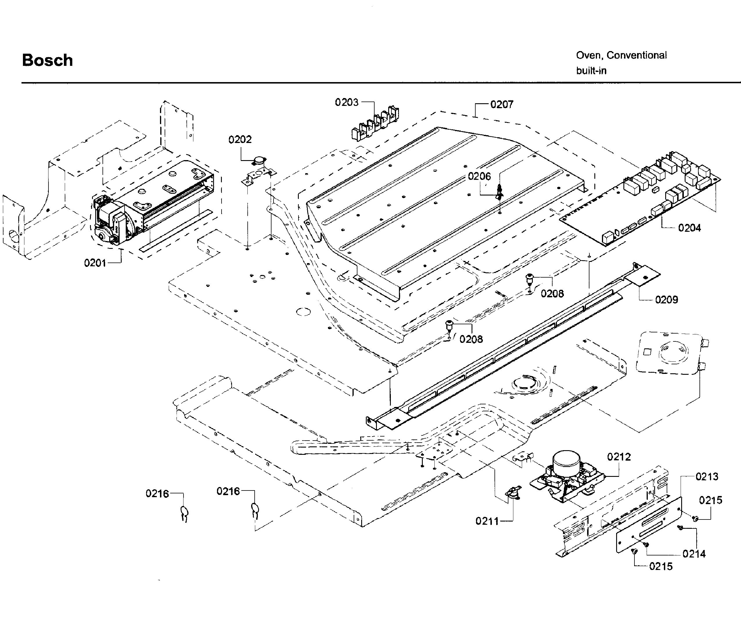 Bosch HBN5451UC/03 latch asy diagram