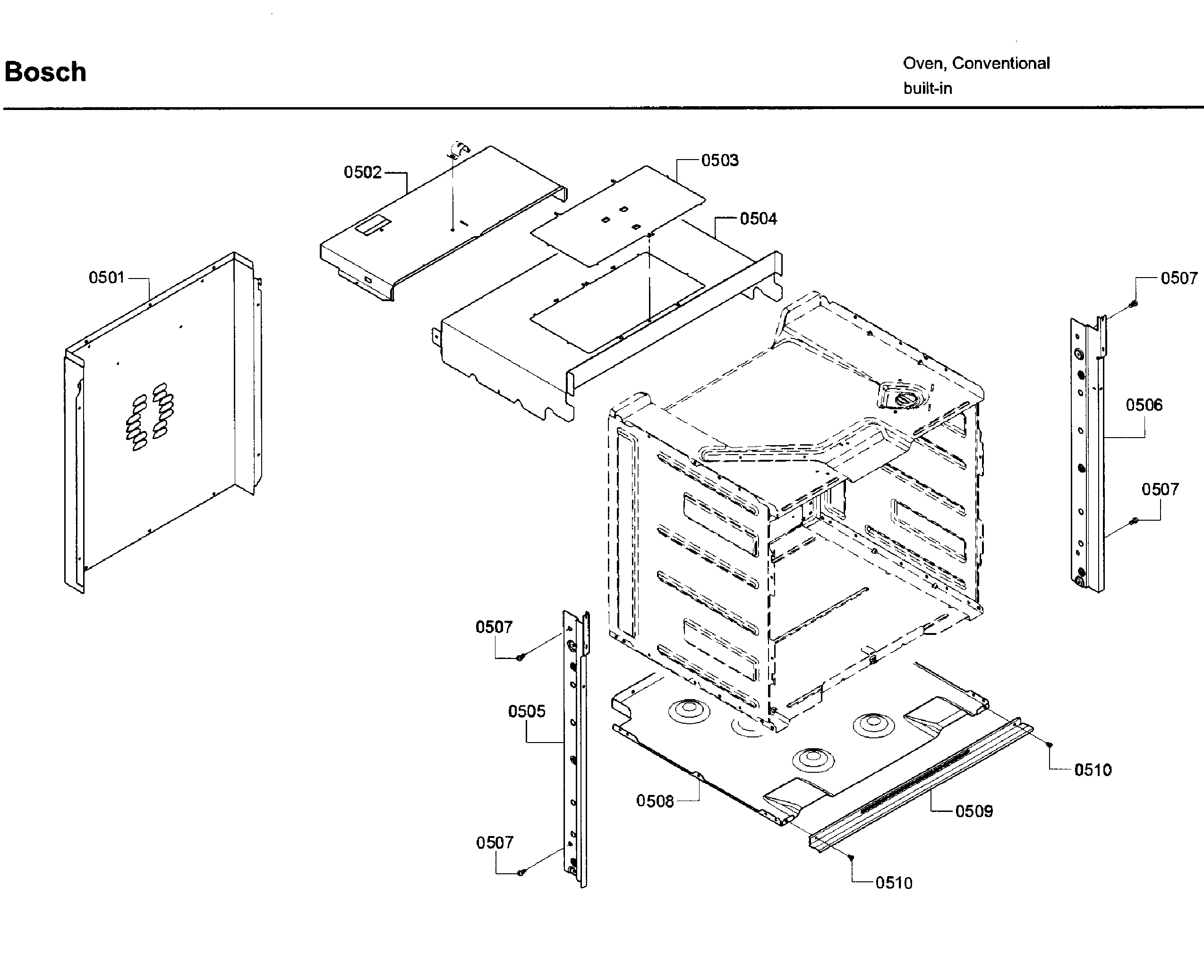 Bosch HBN5451UC/03 frame diagram